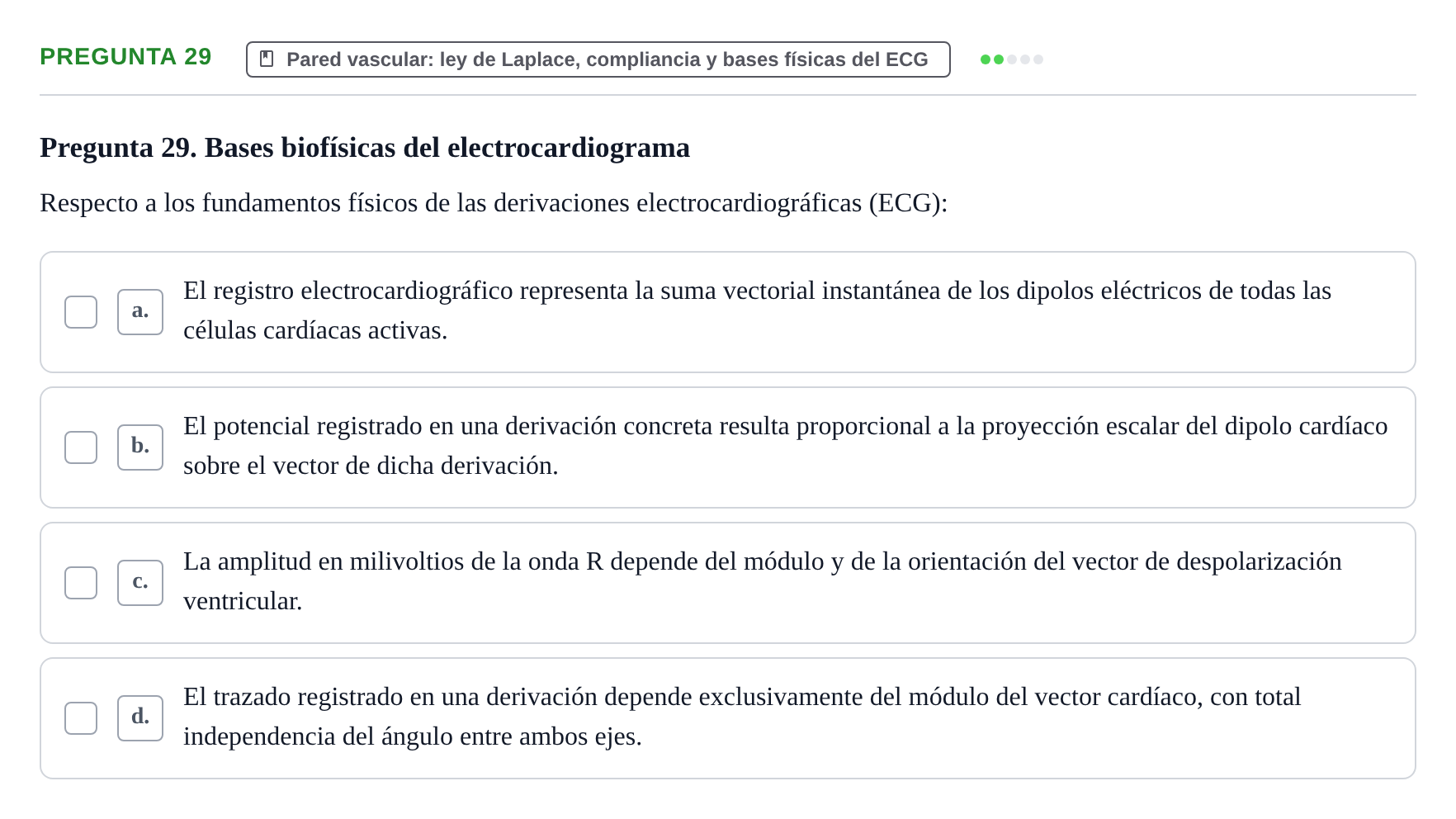 Enunciado: Pregunta 29 · Biofísica UAB 2025