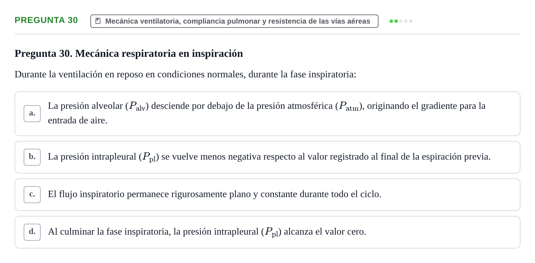 Enunciado: Pregunta 30 · Biofísica UAB 2025