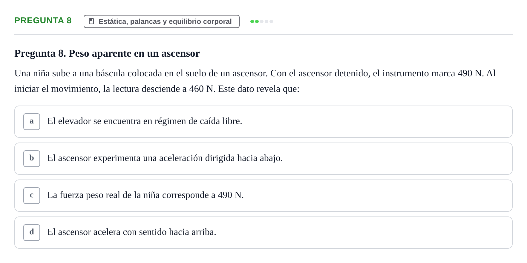 Enunciado: Pregunta 8 · Biofísica UAB 2025