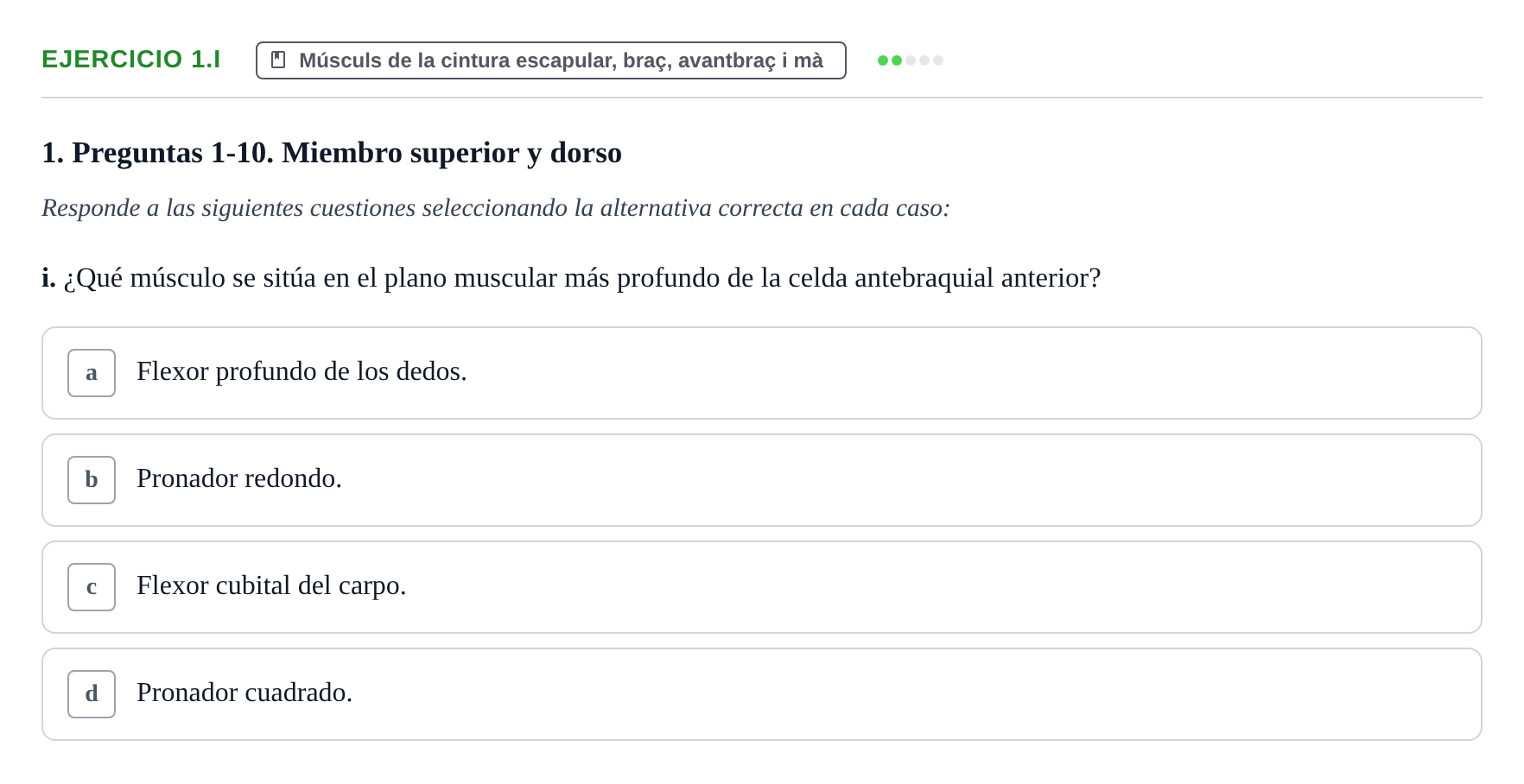 Enunciado: Ejercicio 1.i · Anatomia Humana: Generalitats i Aparell Locomotor UAB 2024