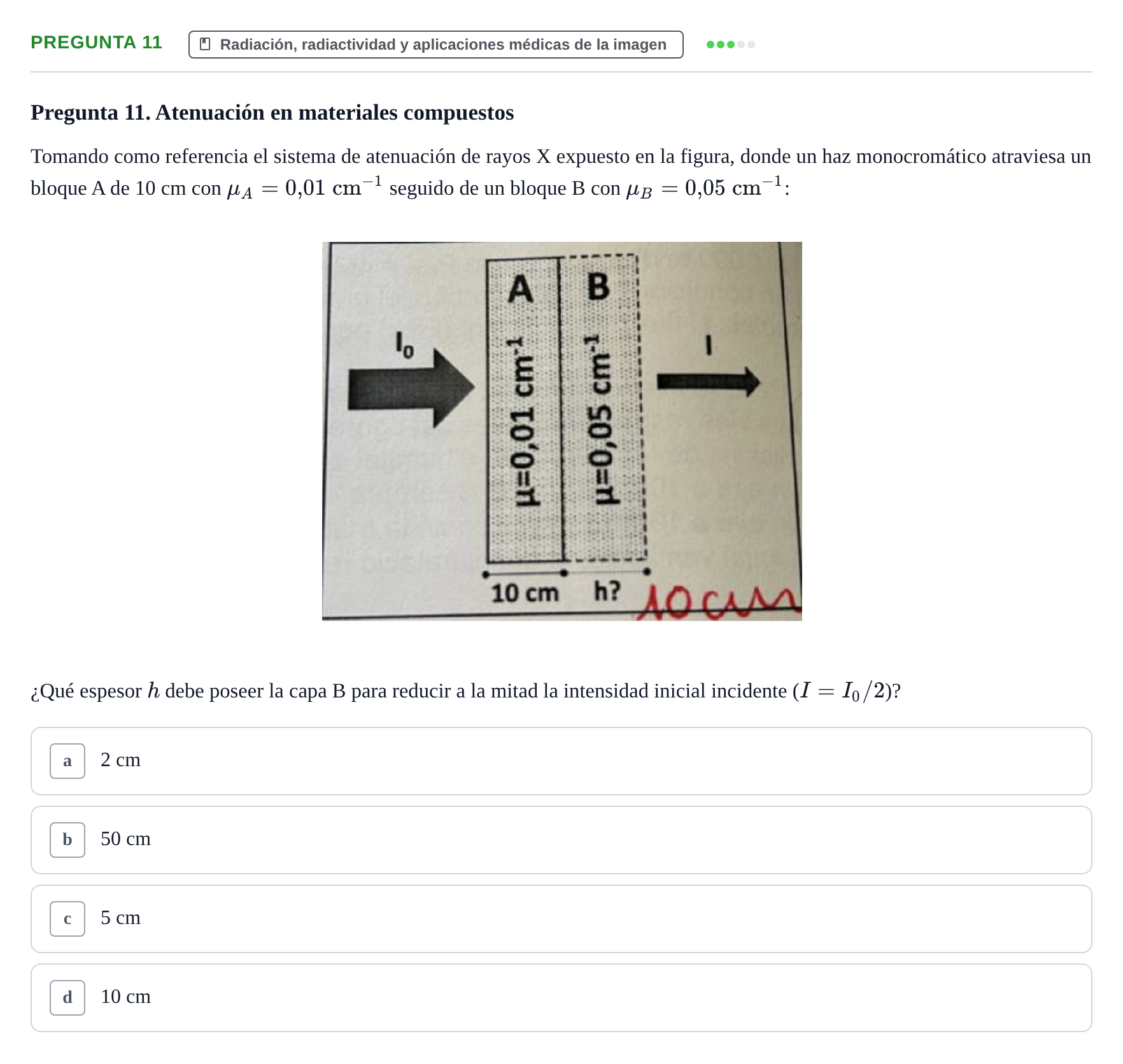 Enunciado: Pregunta 11 · Biofísica UAB 2022