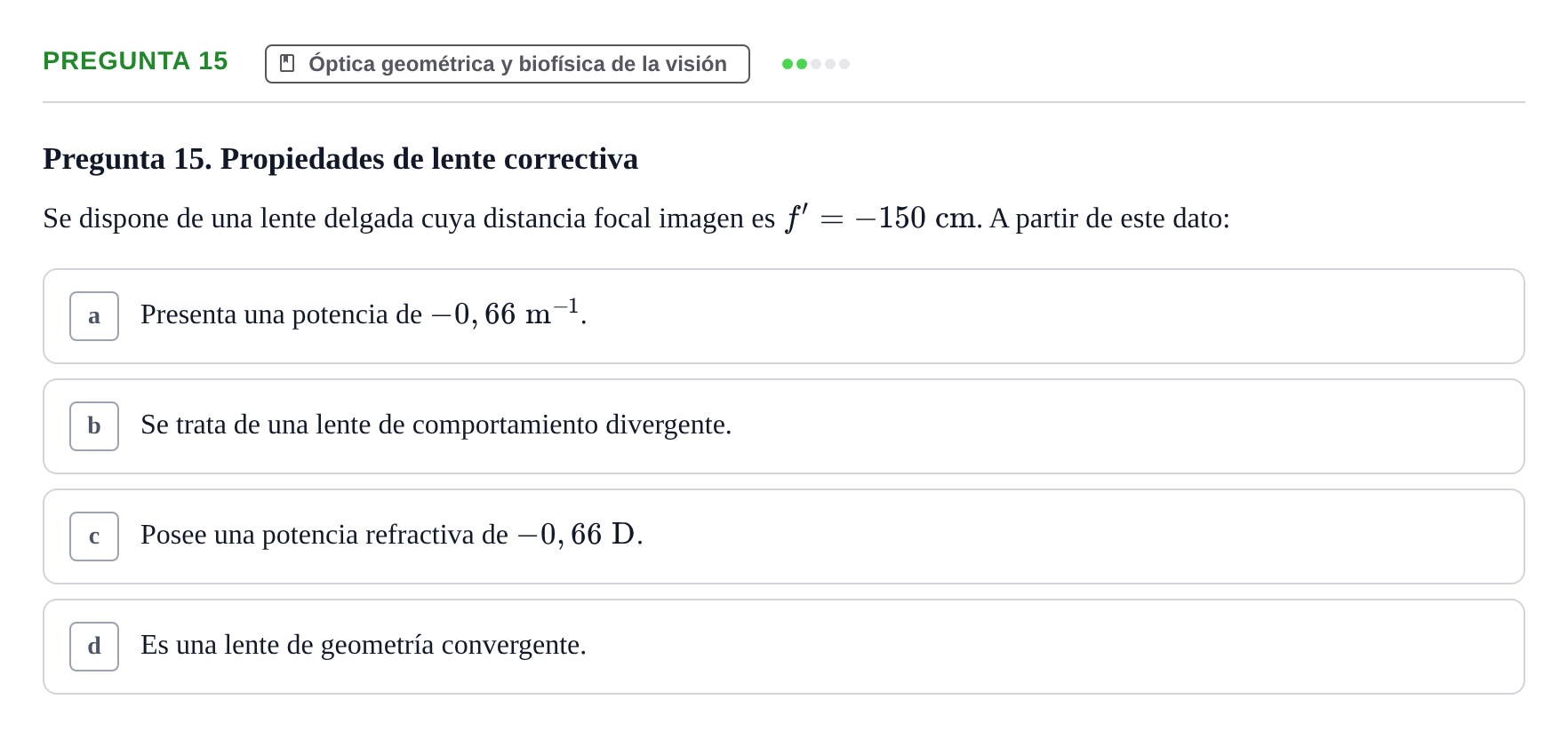 Enunciado: Pregunta 15 · Biofísica UAB 2022