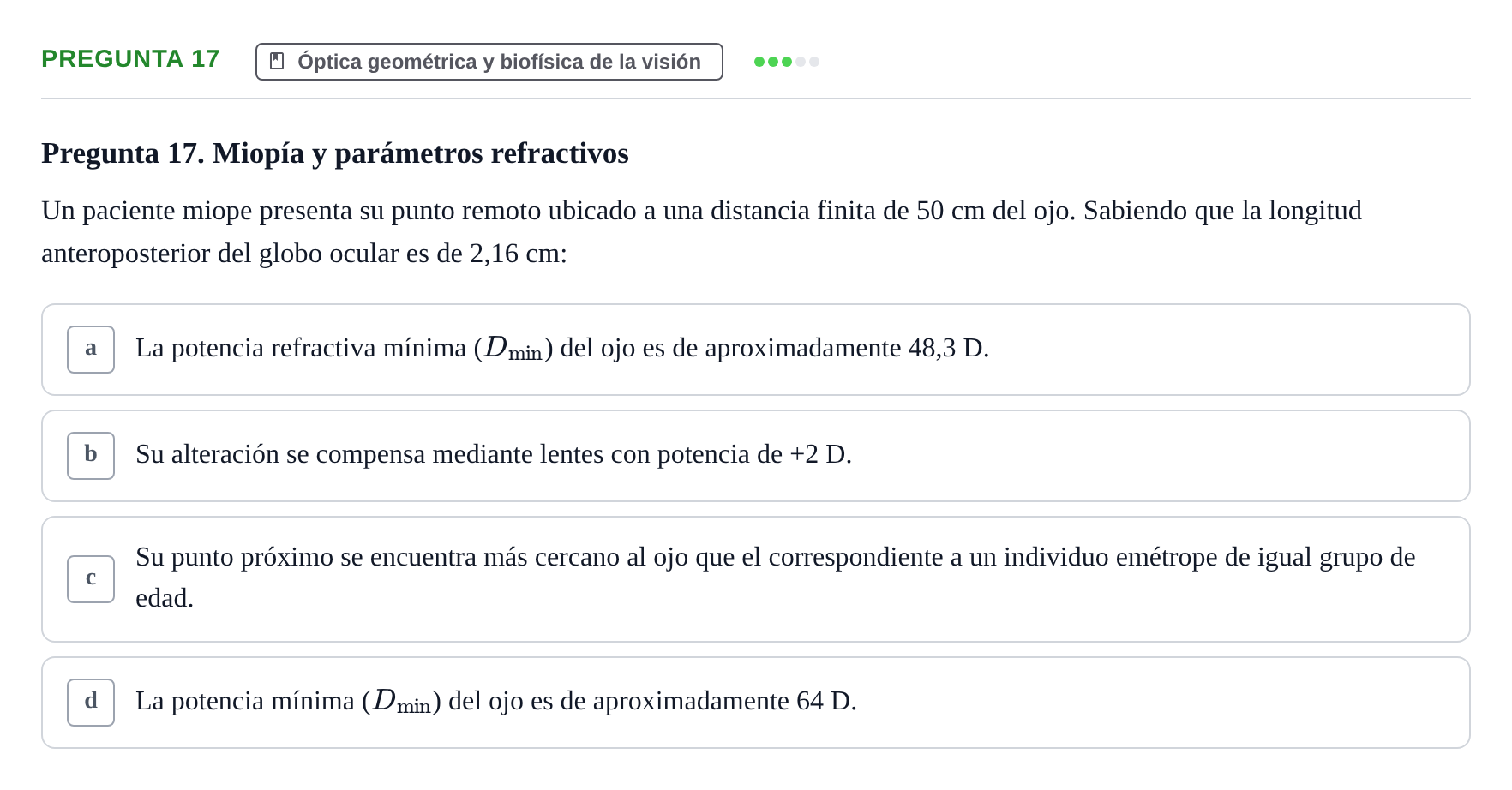 Enunciado: Pregunta 17 · Biofísica UAB 2022