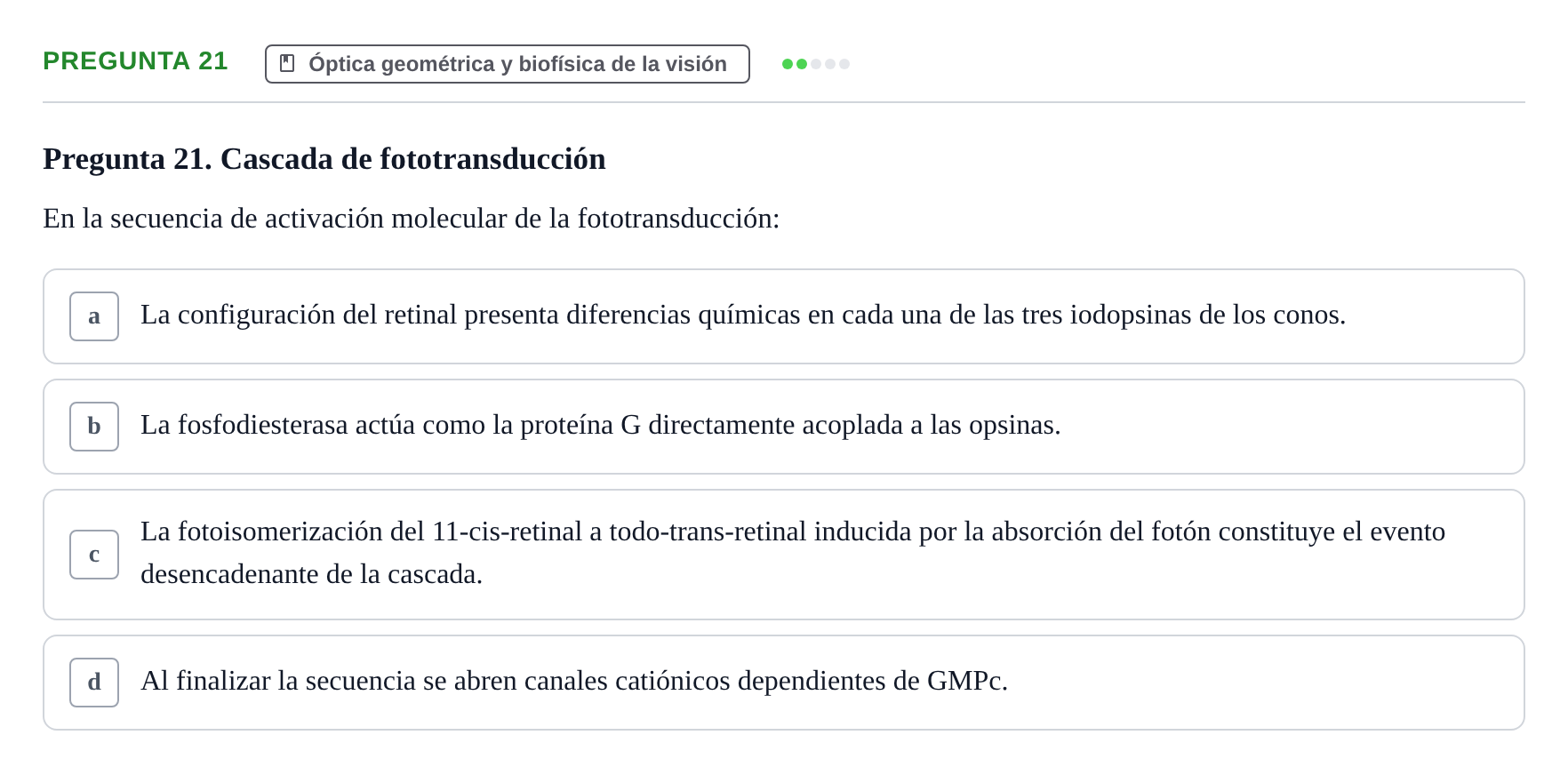 Enunciado: Pregunta 21 · Biofísica UAB 2022