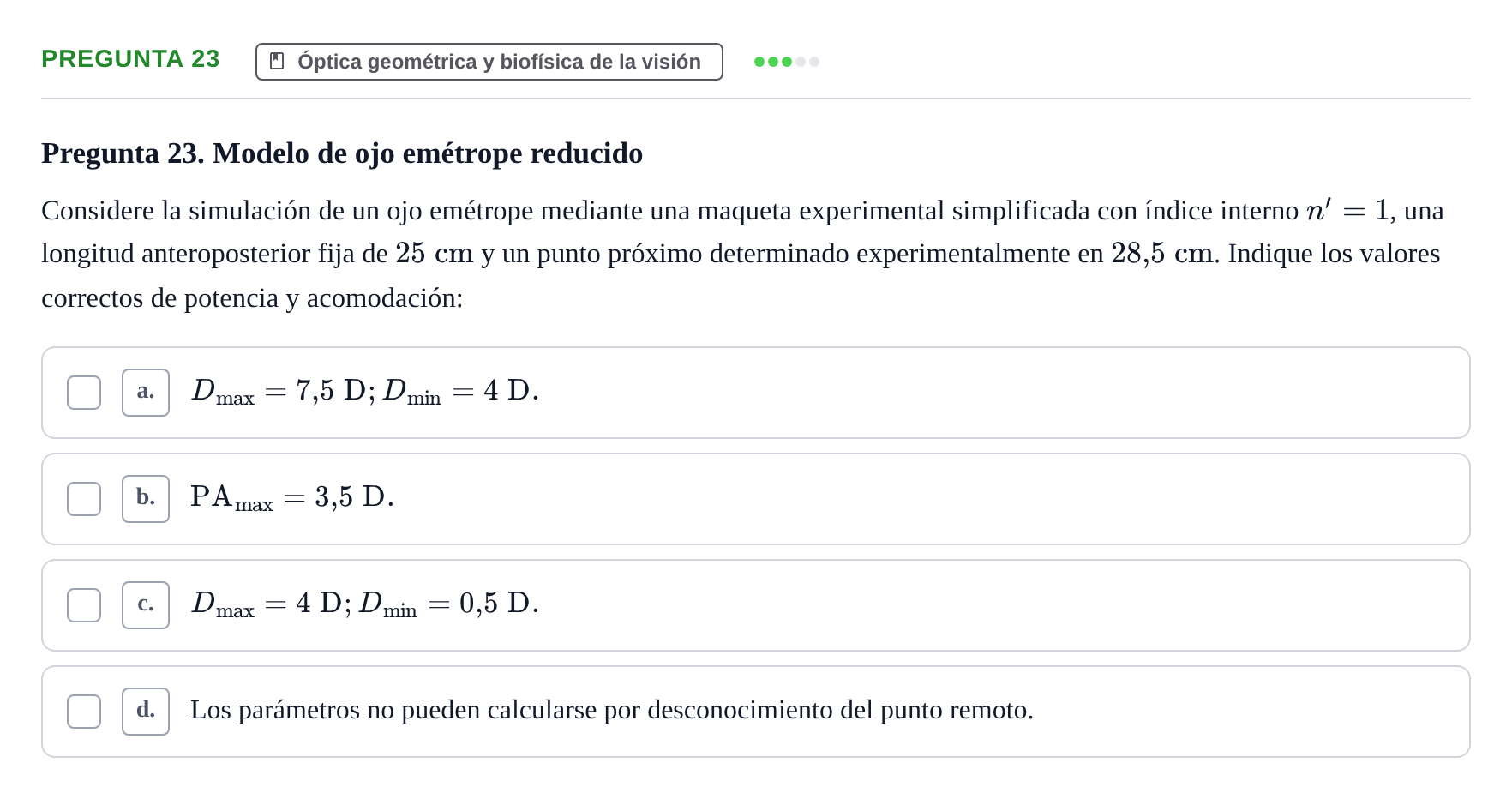 Enunciado: Pregunta 23 · Biofísica UAB 2022