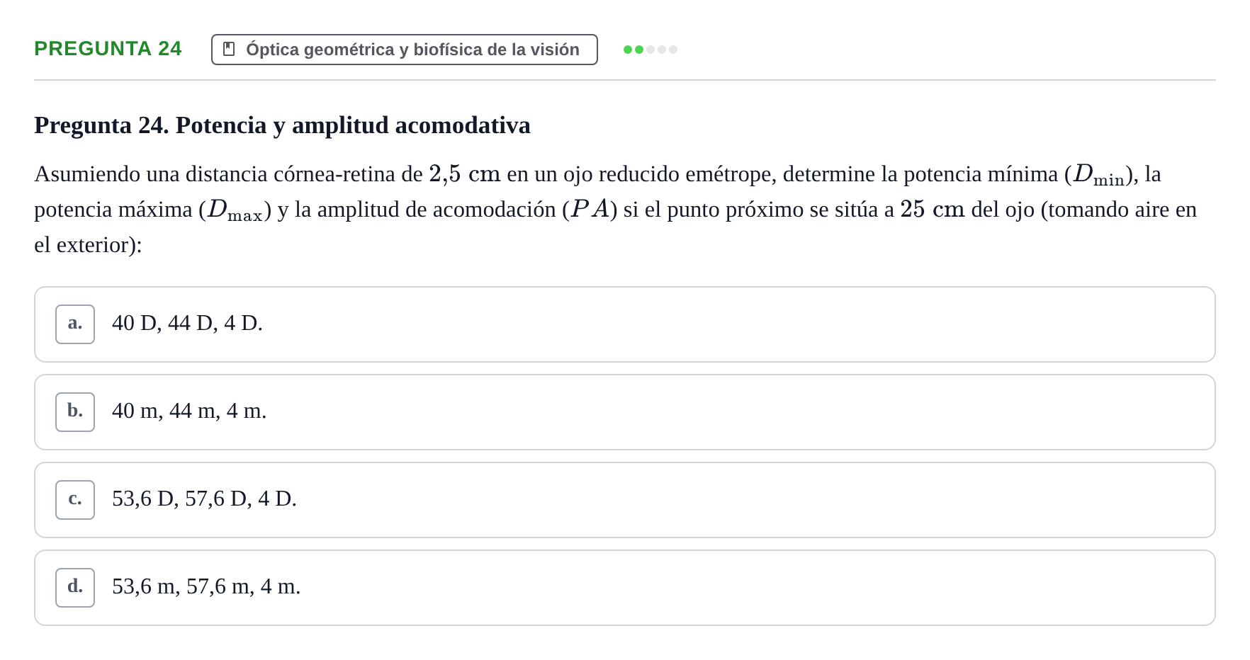 Enunciado: Pregunta 24 · Biofísica UAB 2022