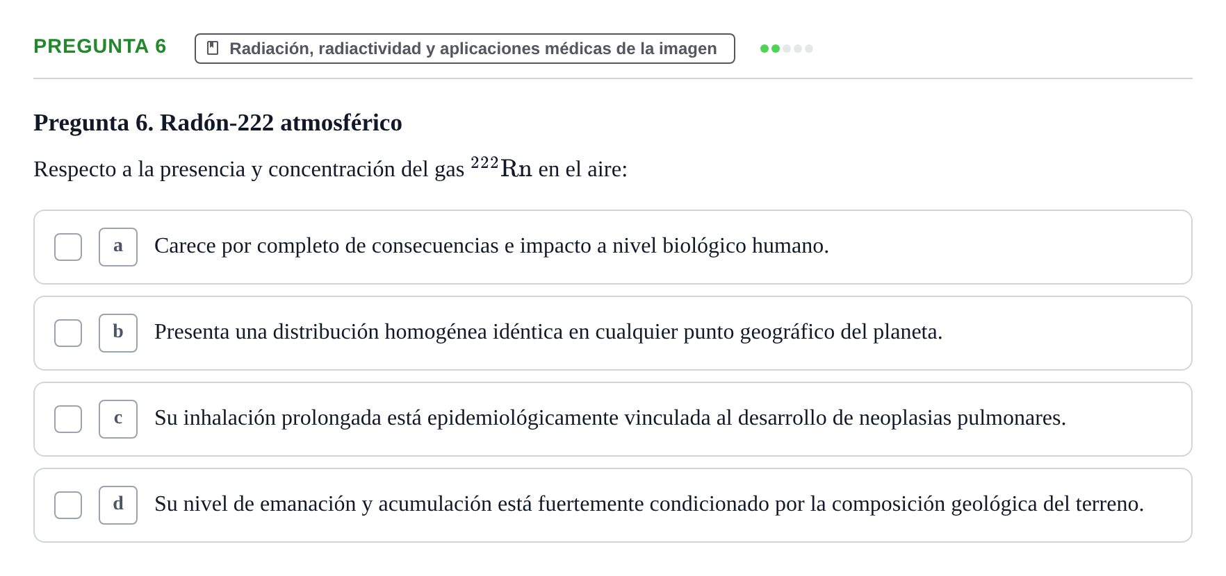 Enunciado: Pregunta 6 · Biofísica UAB 2022