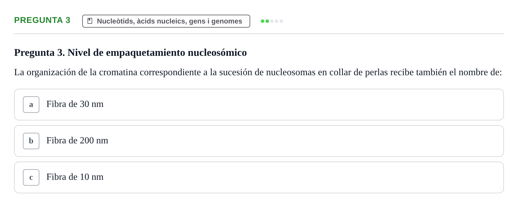 Enunciado: Pregunta 3 · Bioquímica Estructural i Biologia Molecular UAB Examen Parcial Final de Biología Molecular