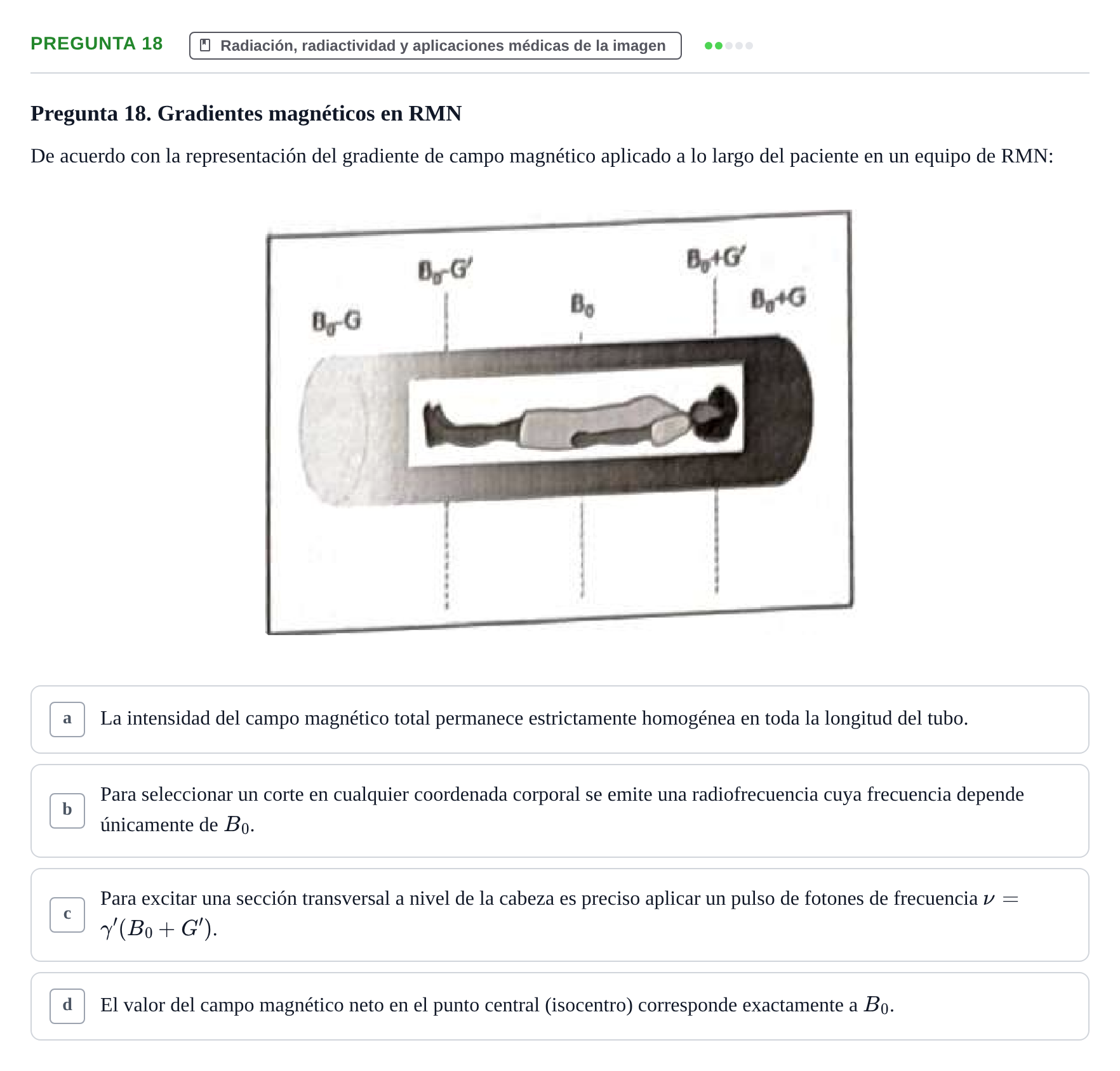 Enunciado: Pregunta 18 · Biofísica UAB Examen Segundo Parcial de Biofísica