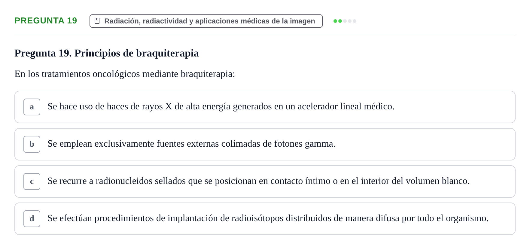 Enunciado: Pregunta 19 · Biofísica UAB Examen Segundo Parcial de Biofísica
