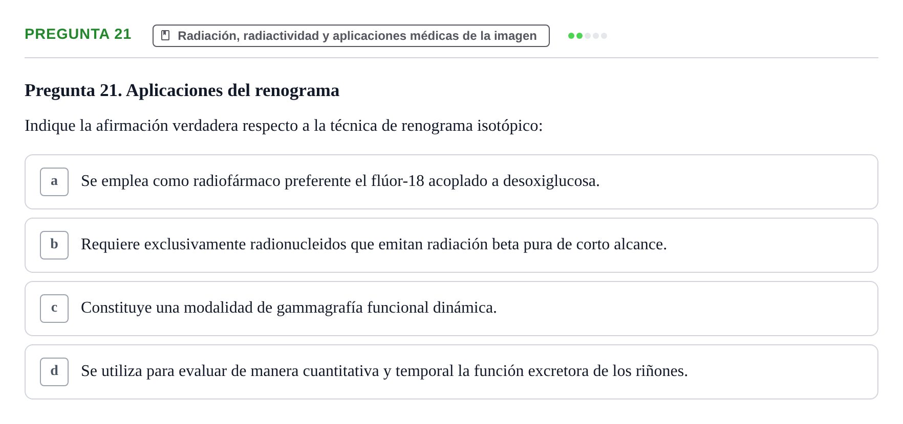 Enunciado: Pregunta 21 · Biofísica UAB Examen Segundo Parcial de Biofísica