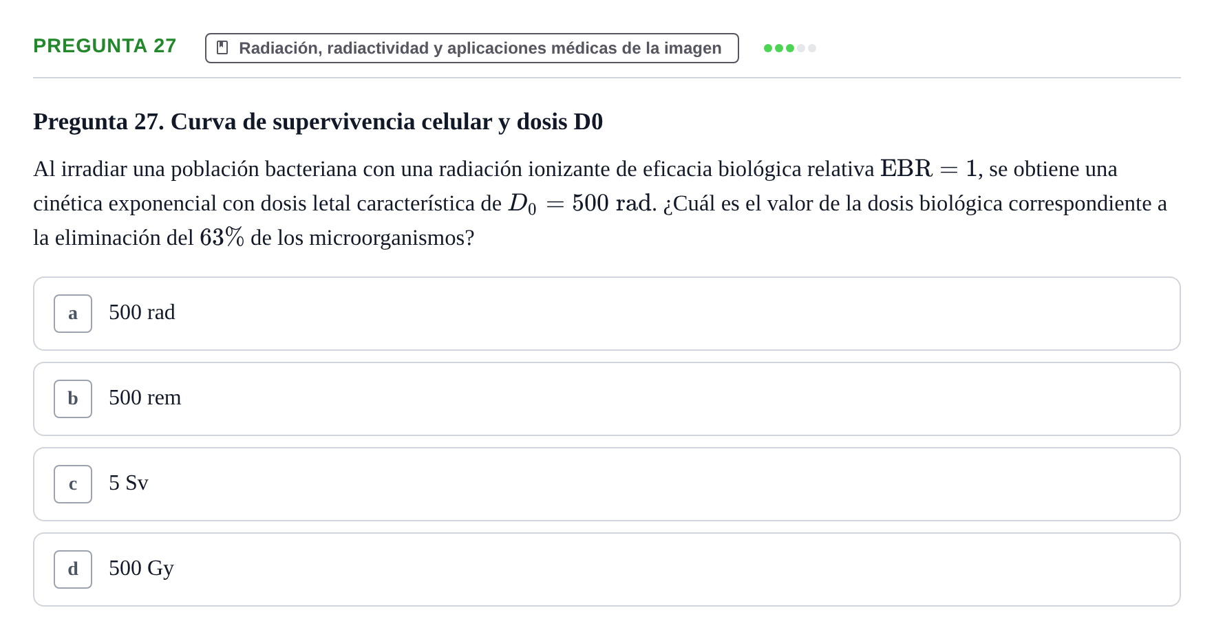 Enunciado: Pregunta 27 · Biofísica UAB Examen Segundo Parcial de Biofísica