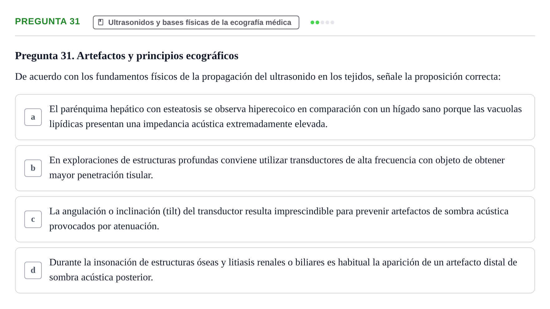 Enunciado: Pregunta 31 · Biofísica UAB Examen Segundo Parcial de Biofísica