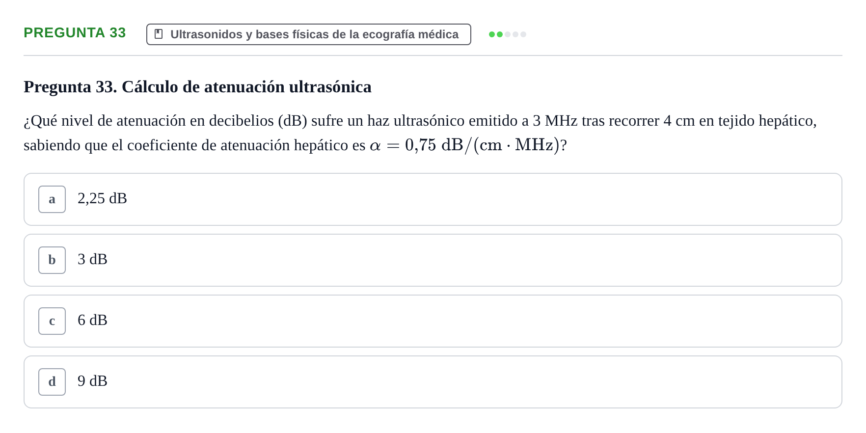 Enunciado: Pregunta 33 · Biofísica UAB Examen Segundo Parcial de Biofísica