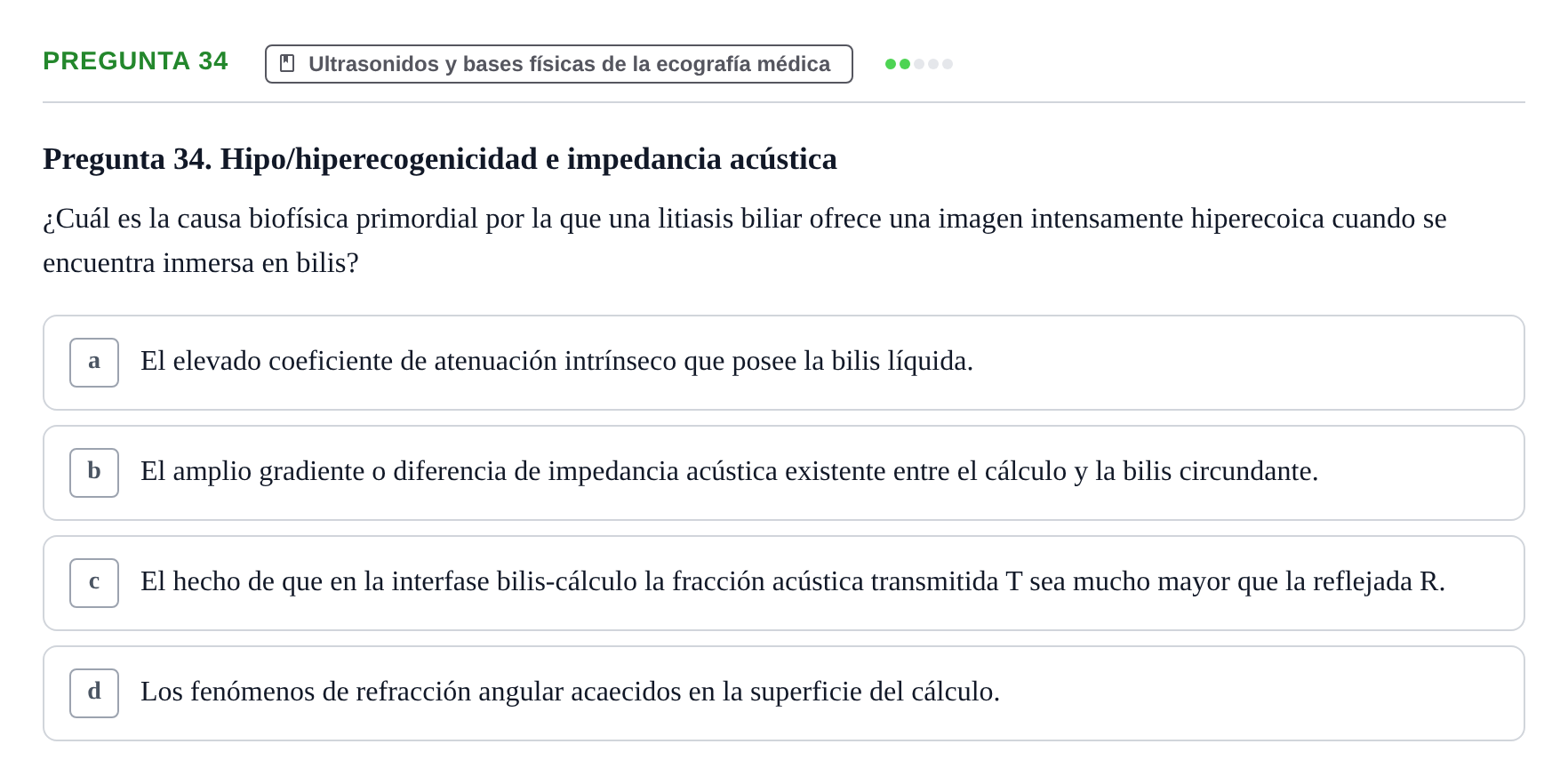 Enunciado: Pregunta 34 · Biofísica UAB Examen Segundo Parcial de Biofísica