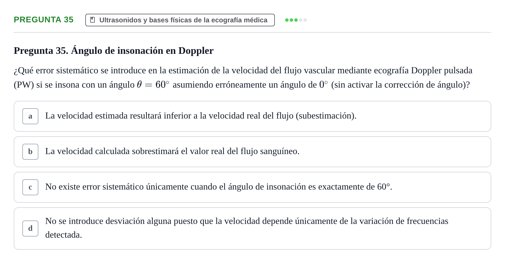 Enunciado: Pregunta 35 · Biofísica UAB Examen Segundo Parcial de Biofísica