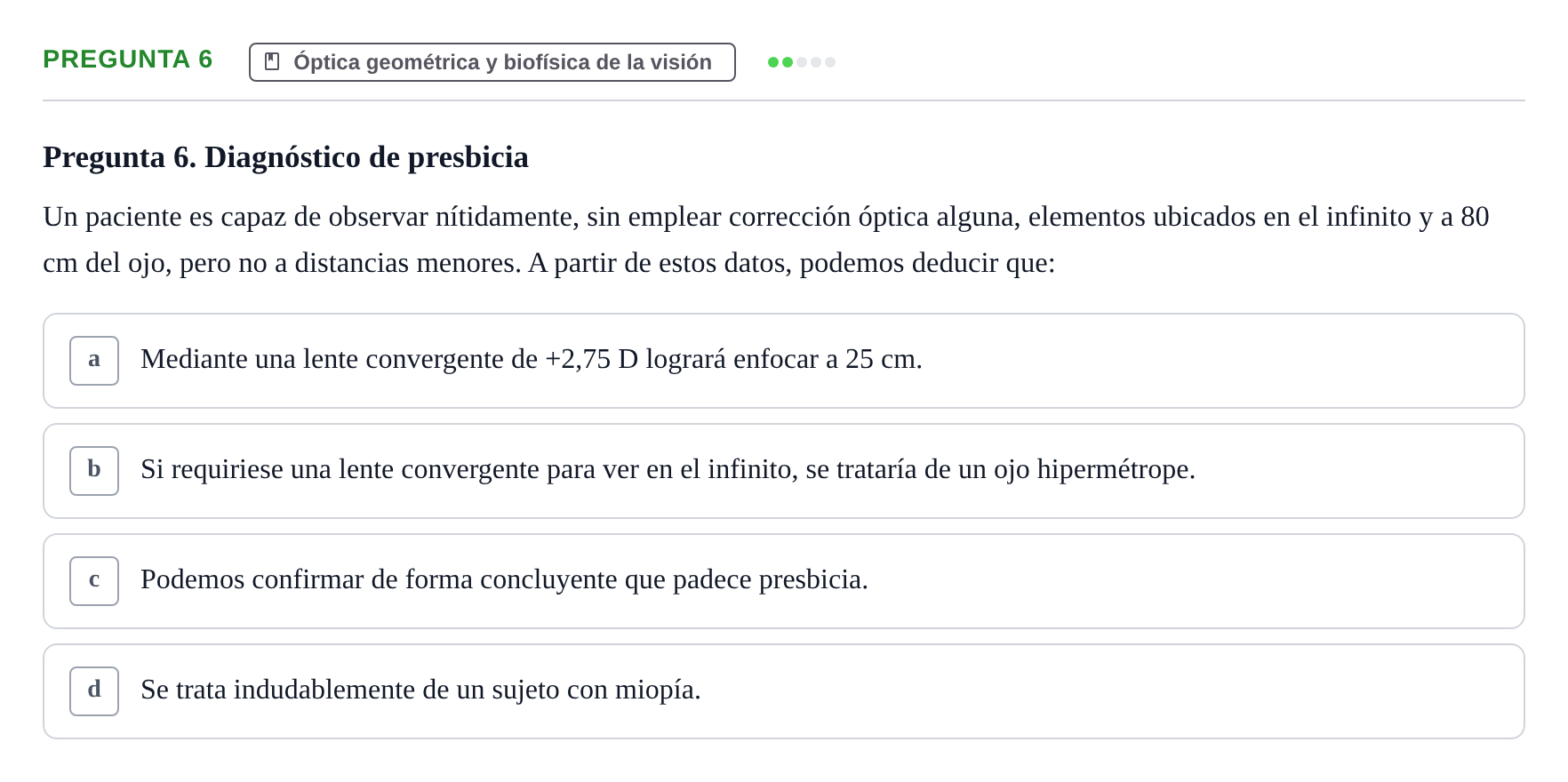 Enunciado: Pregunta 6 · Biofísica UAB Examen Segundo Parcial de Biofísica