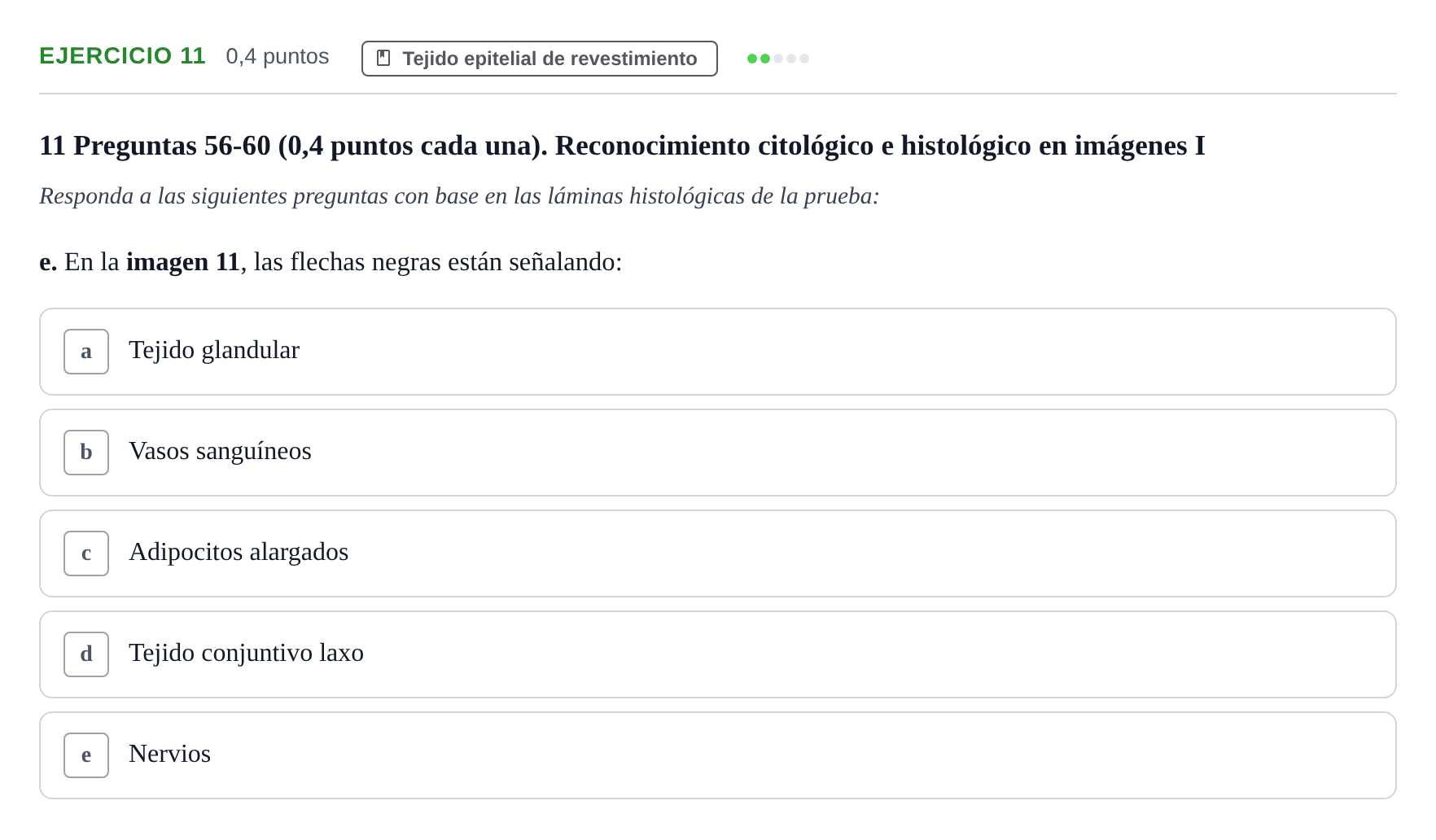 Enunciado: Ejercicio 11 - Tejido epitelial de revestimiento · Histología UAB 2023
