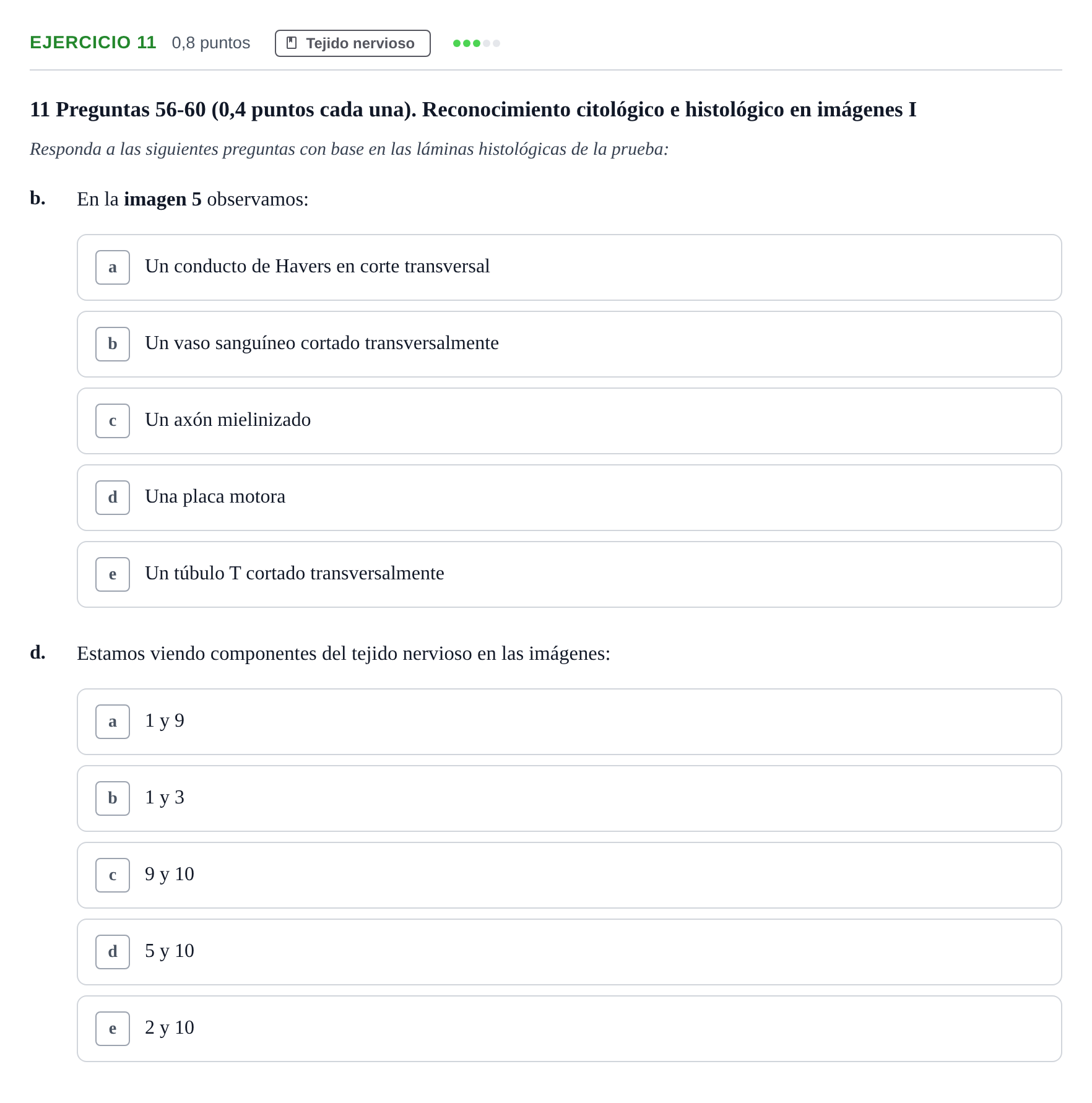Enunciado: Ejercicio 11 - Tejido nervioso · Histología UAB 2023