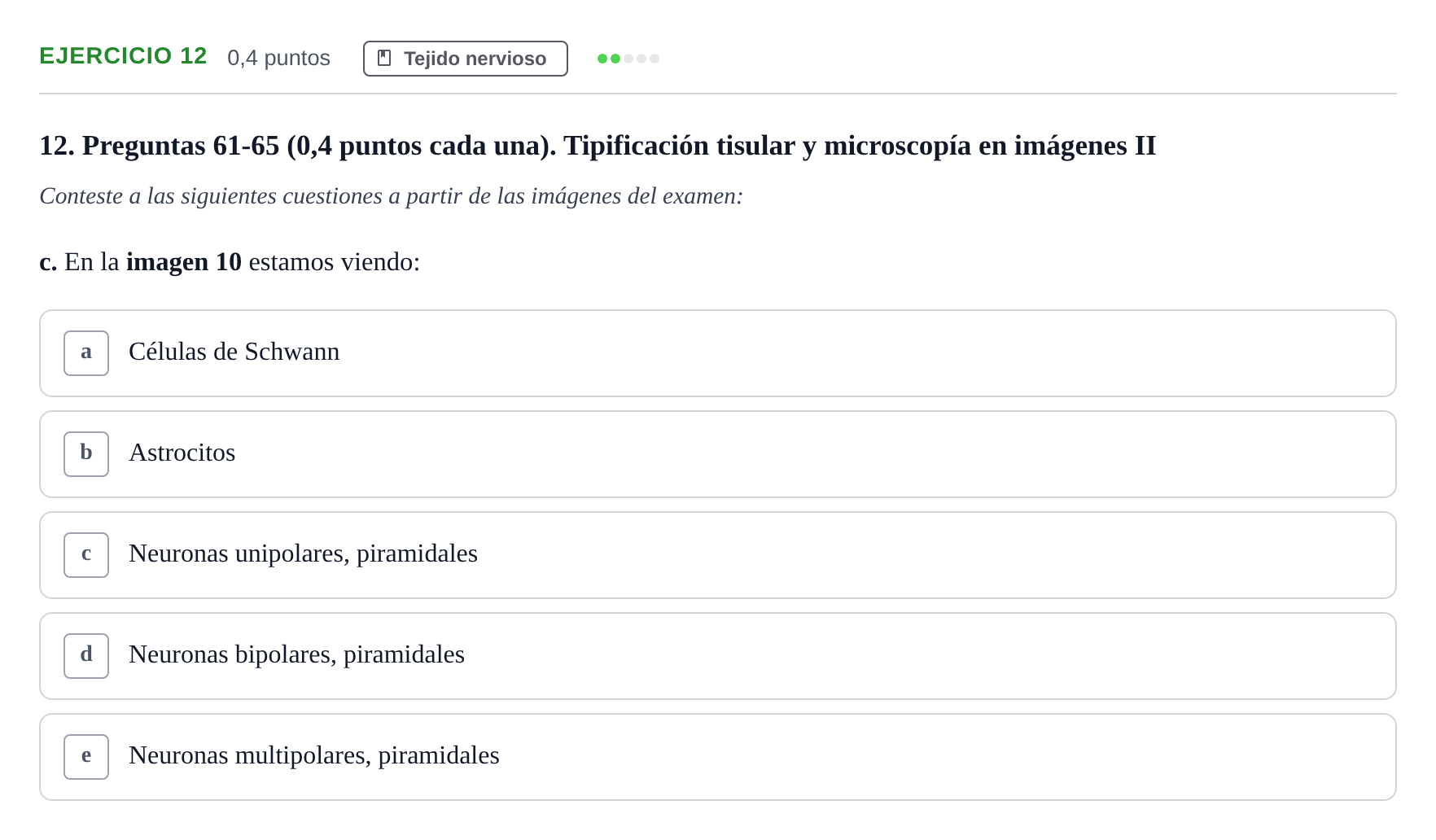 Enunciado: Ejercicio 12 - Tejido nervioso · Histología UAB 2023