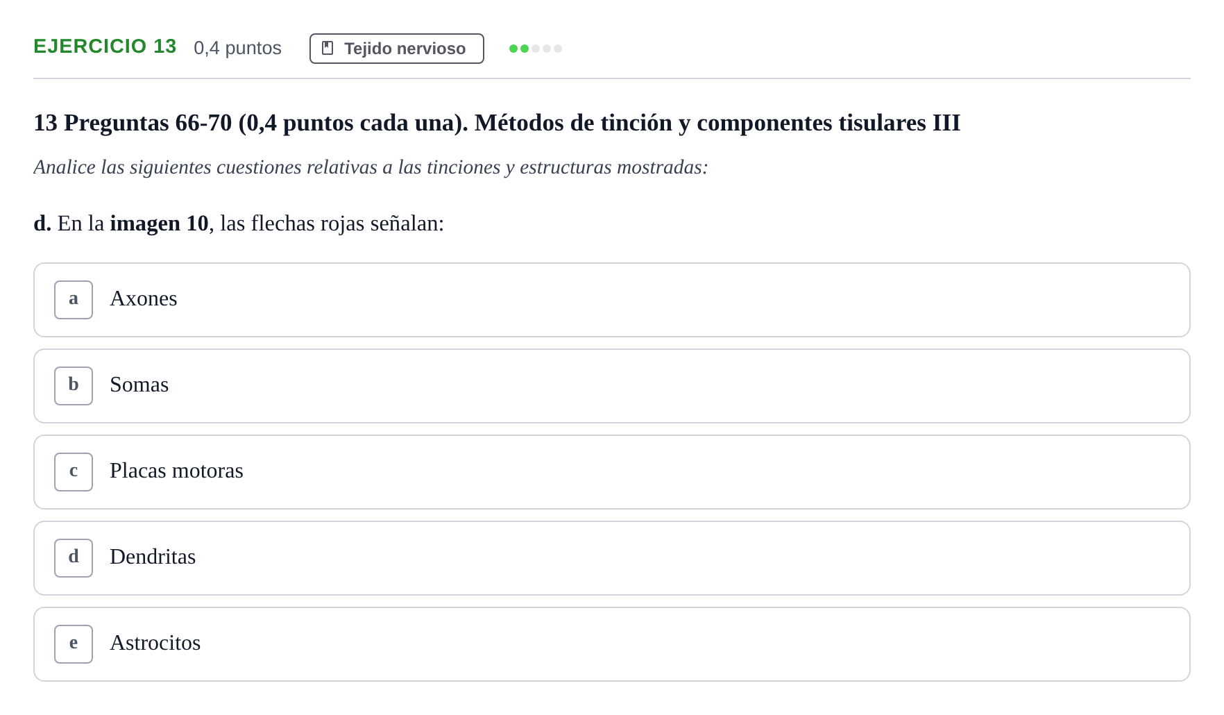 Enunciado: Ejercicio 13 - Tejido nervioso · Histología UAB 2023