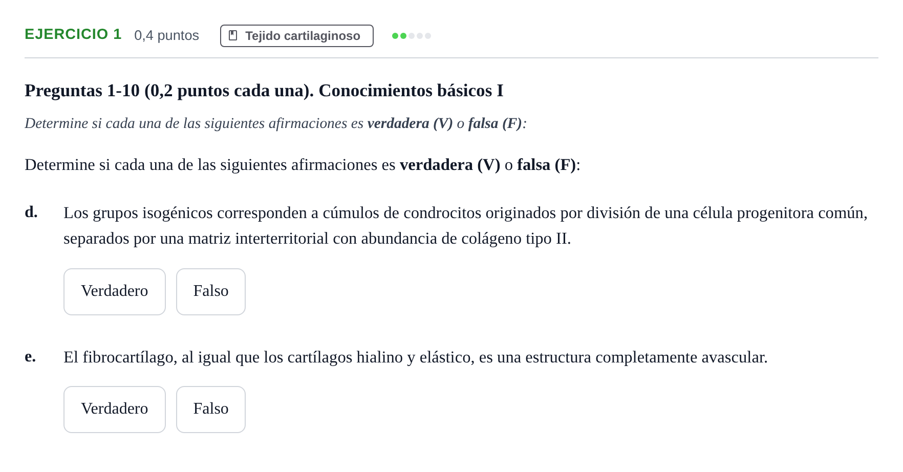 Enunciado: Ejercicio 1 - Tejido cartilaginoso · Histología UAB 2023
