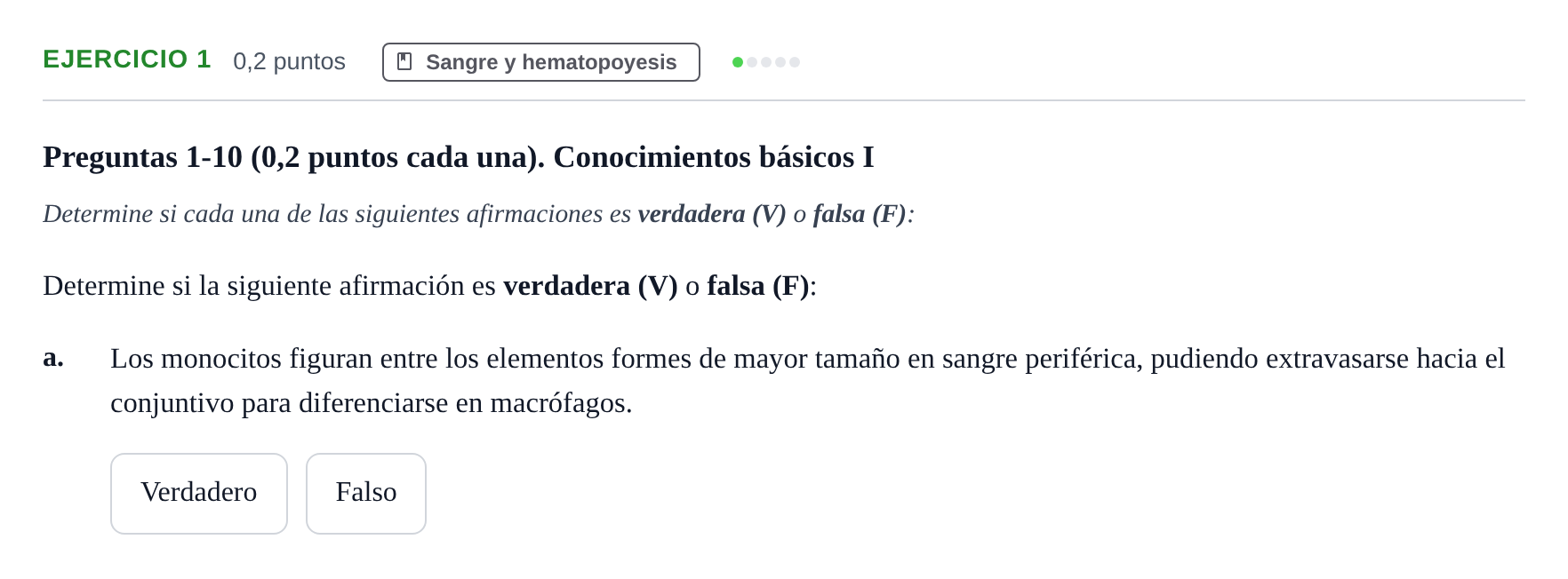 Enunciado: Ejercicio 1 - Sangre y hematopoyesis · Histología UAB 2023