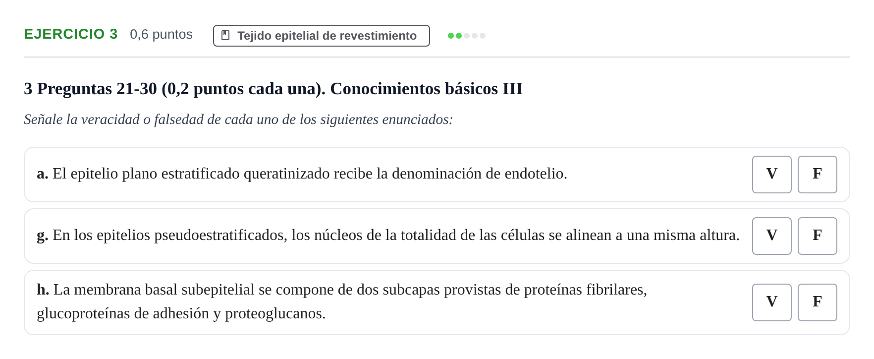 Enunciado: Ejercicio 3 - Tejido epitelial de revestimiento · Histología UAB 2023