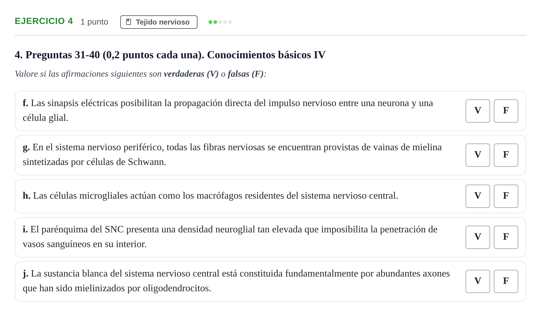 Enunciado: Ejercicio 4 - Tejido nervioso · Histología UAB 2023