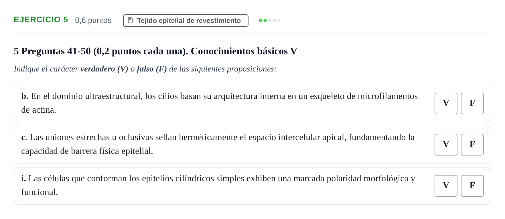 Enunciado: Ejercicio 5 - Tejido epitelial de revestimiento · Histología UAB 2023