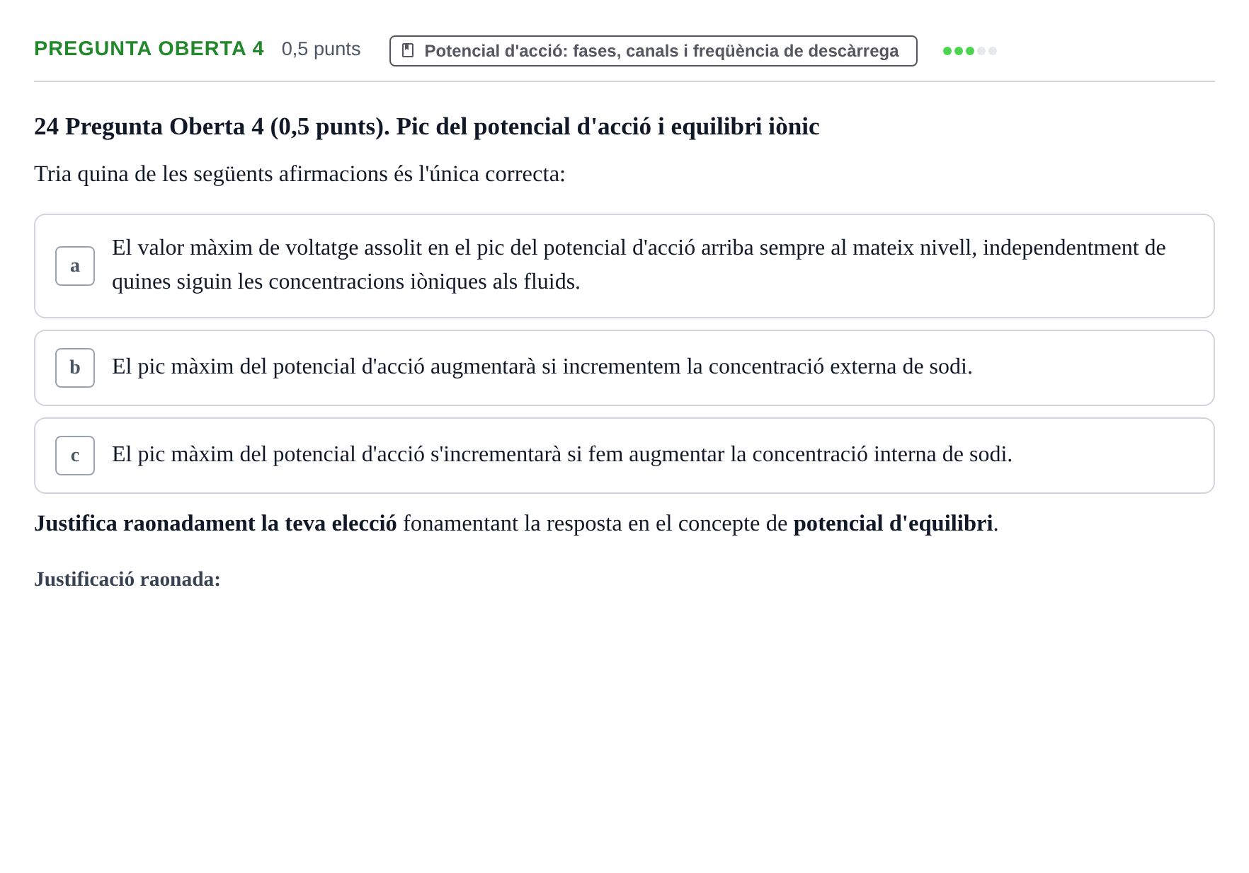 Enunciado: Pregunta Oberta 4 · Fundamentos de Psicobiología I UAB 2026