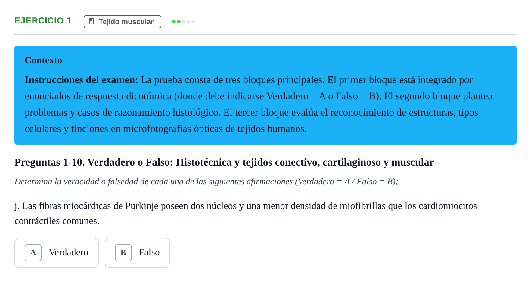 Enunciado: Ejercicio 1 - Tejido muscular · Histología UAB Examen parcial de Histología Médica (Permutación 1)