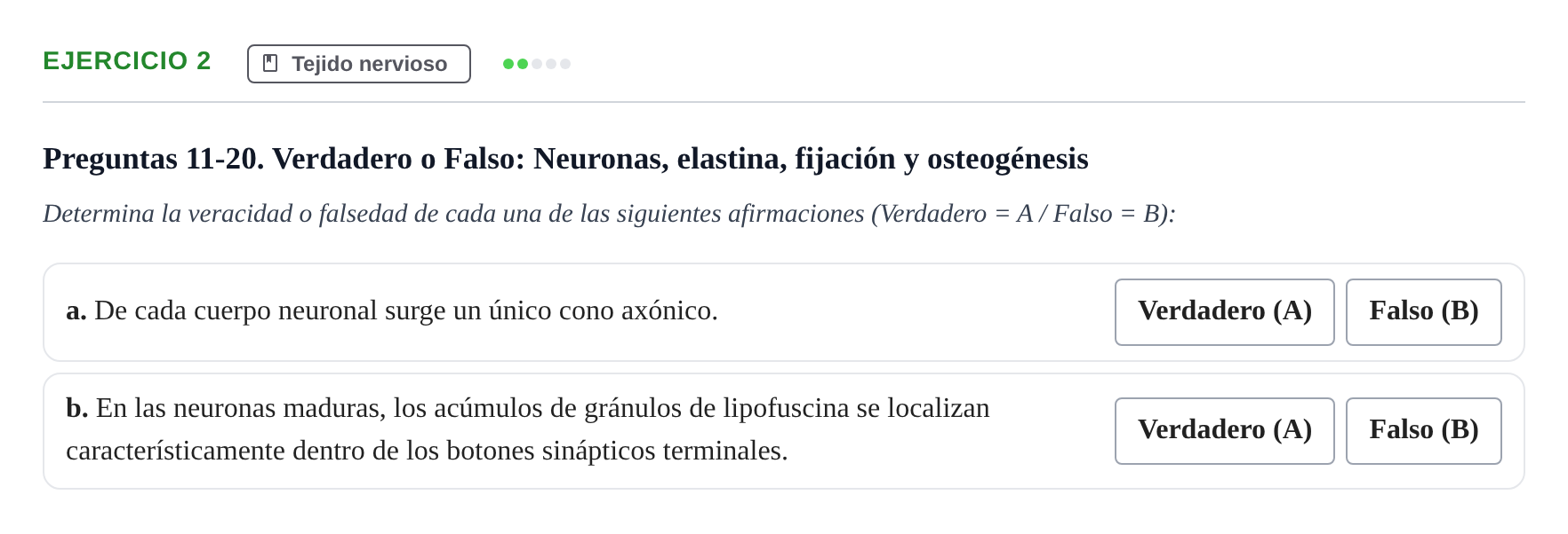 Enunciado: Ejercicio 2 - Tejido nervioso · Histología UAB Examen parcial de Histología Médica (Permutación 1)
