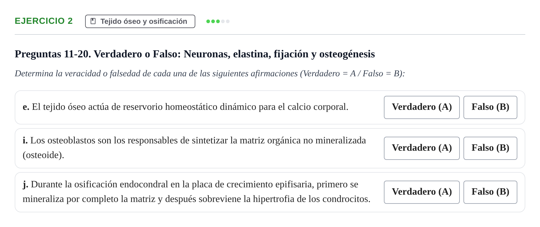 Enunciado: Ejercicio 2 - Tejido óseo y osificación · Histología UAB Examen parcial de Histología Médica (Permutación 1)