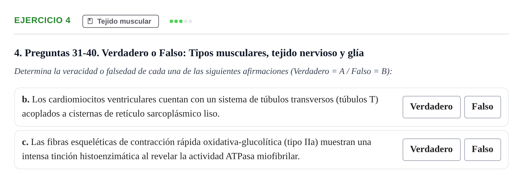Enunciado: Ejercicio 4 - Tejido muscular · Histología UAB Examen parcial de Histología Médica (Permutación 1)