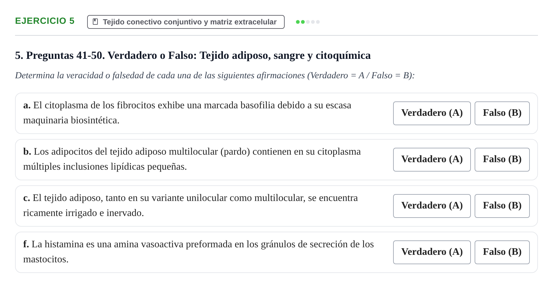Enunciado: Ejercicio 5 - Tejido conectivo conjuntivo y matriz extracel… · Histología UAB Examen parcial de Histología Médica (Permutación 1)