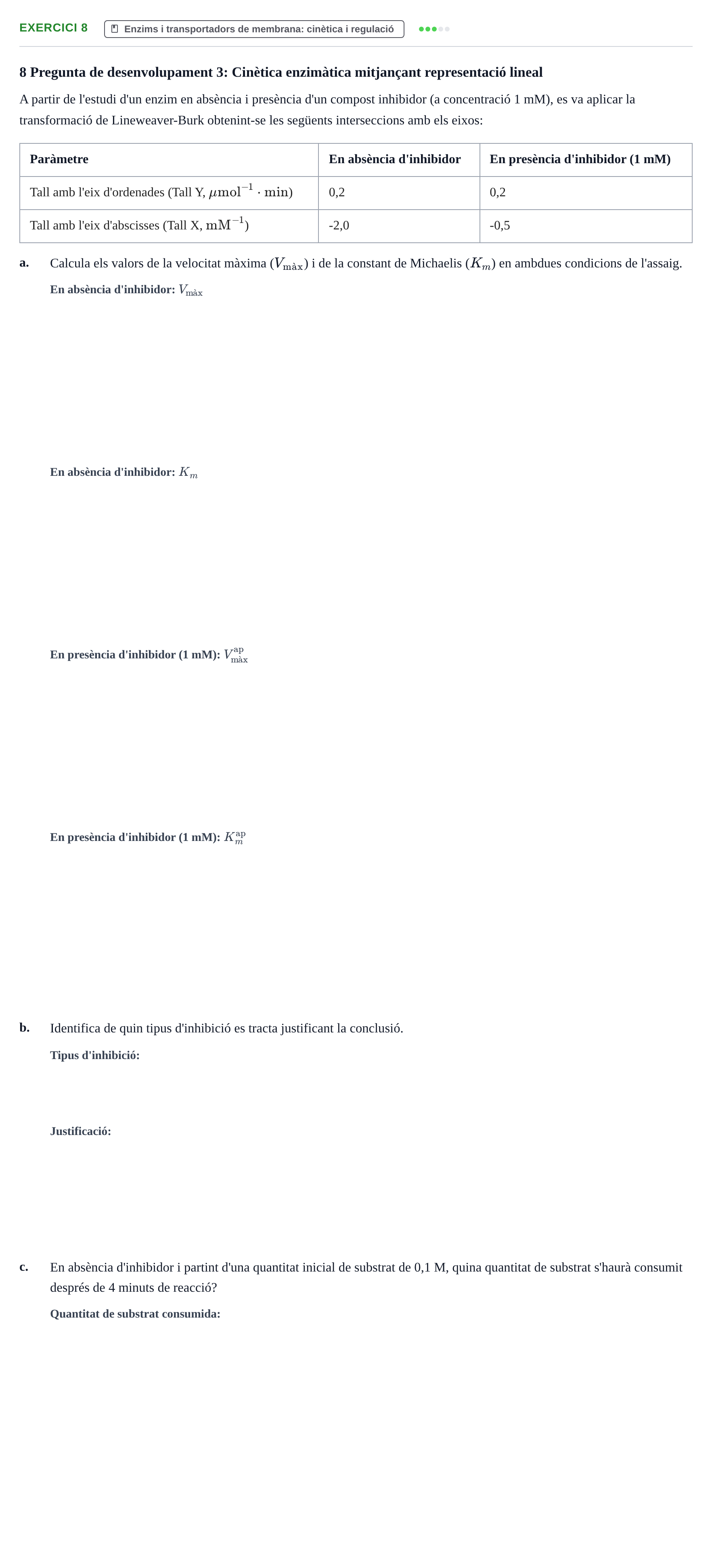 Enunciado: Problema 8 · Bioquímica Estructural i Biologia Molecular UAB Setembre 2009