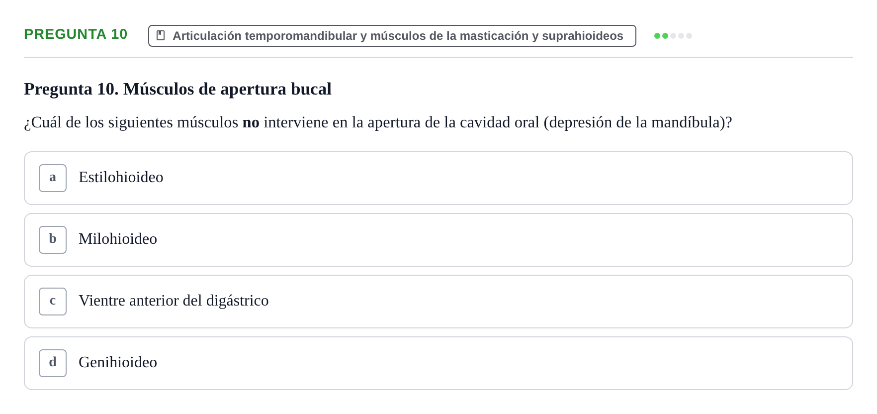Enunciado: Pregunta 10 · Anatomia Humana: Cardiovascular, Cap i Coll UAB 2024