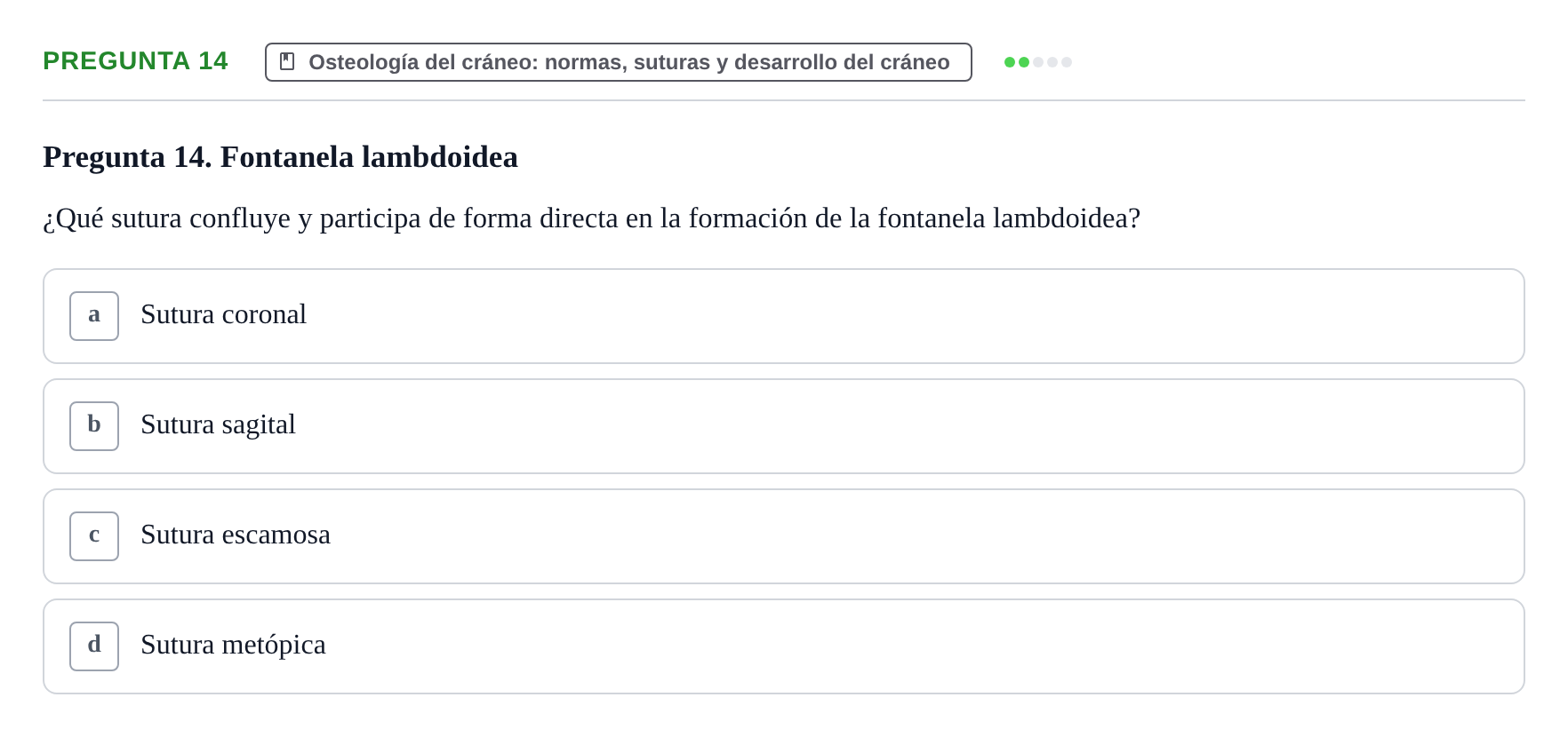 Enunciado: Pregunta 14 · Anatomia Humana: Cardiovascular, Cap i Coll UAB 2024