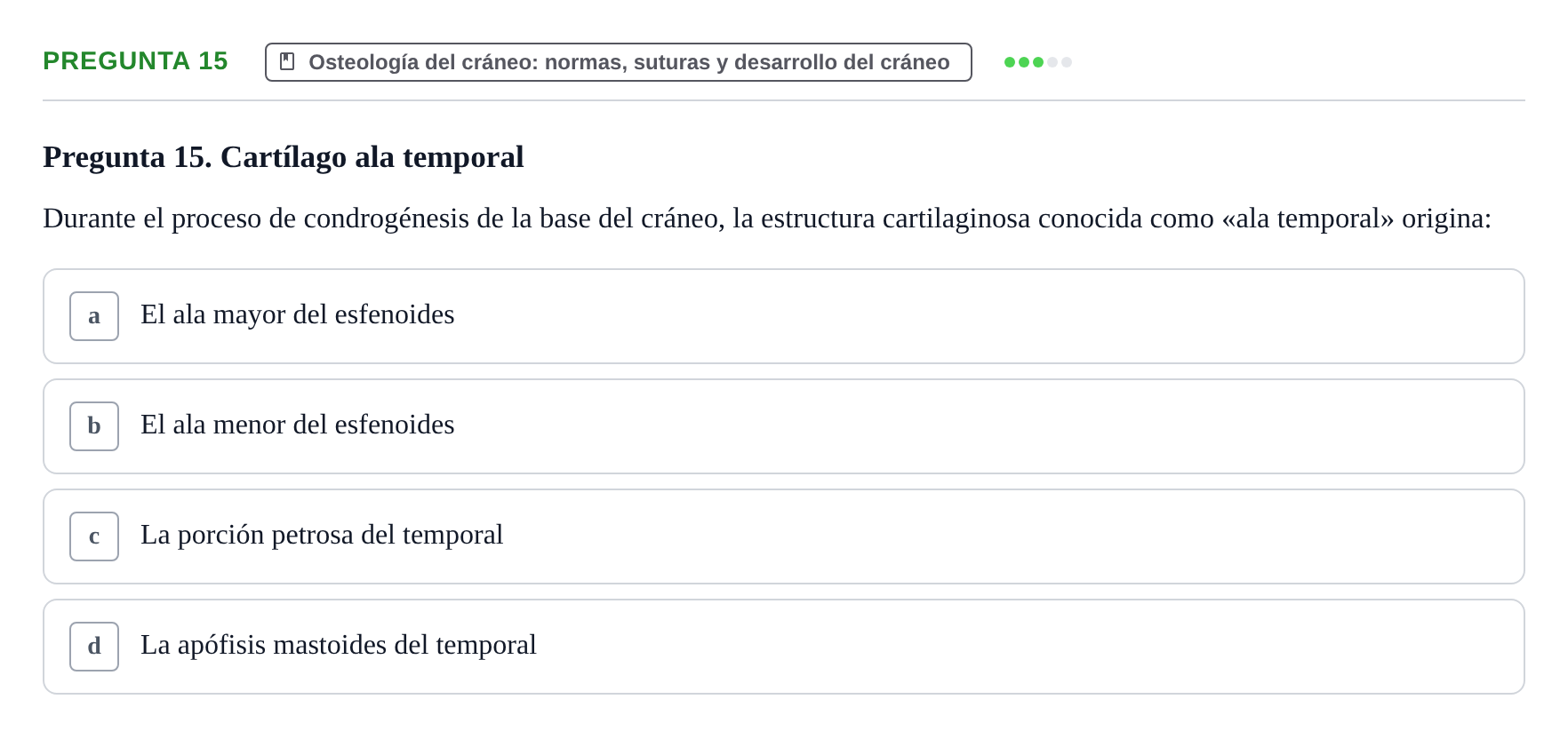 Enunciado: Pregunta 15 · Anatomia Humana: Cardiovascular, Cap i Coll UAB 2024