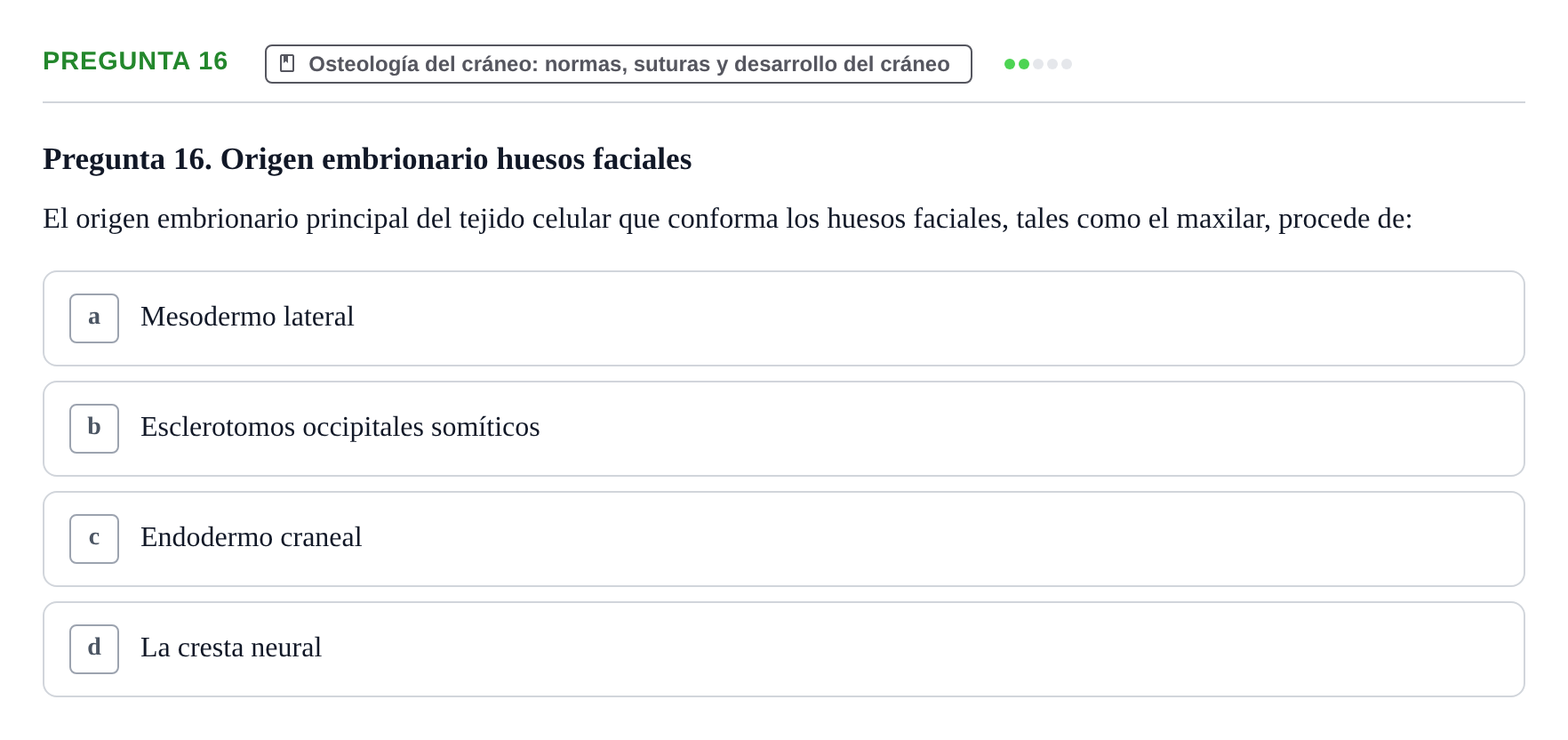 Enunciado: Pregunta 16 · Anatomia Humana: Cardiovascular, Cap i Coll UAB 2024
