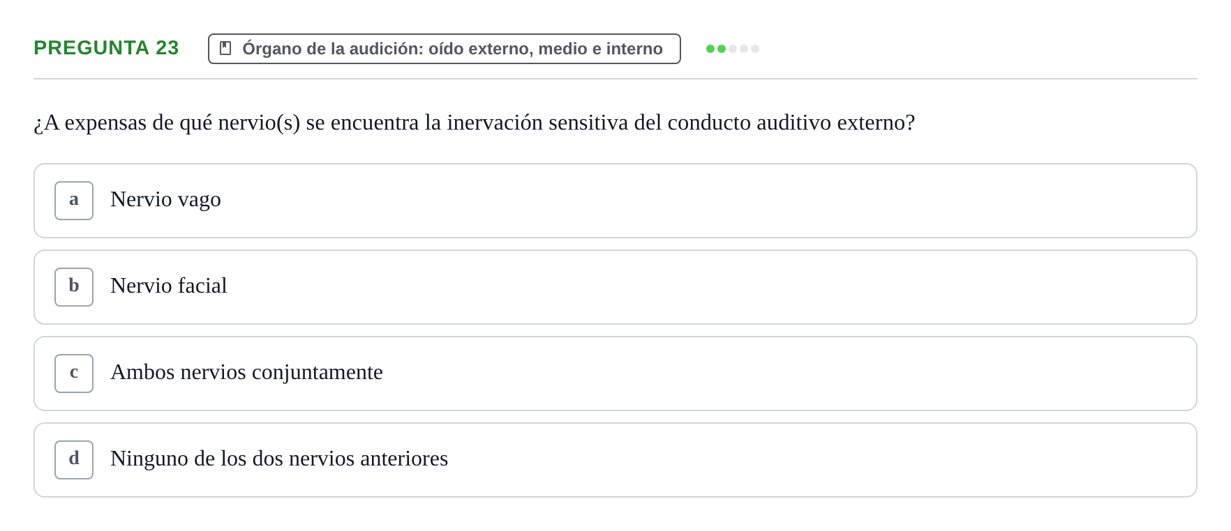 Enunciado: Pregunta 23 · Anatomia Humana: Cardiovascular, Cap i Coll UAB 2024