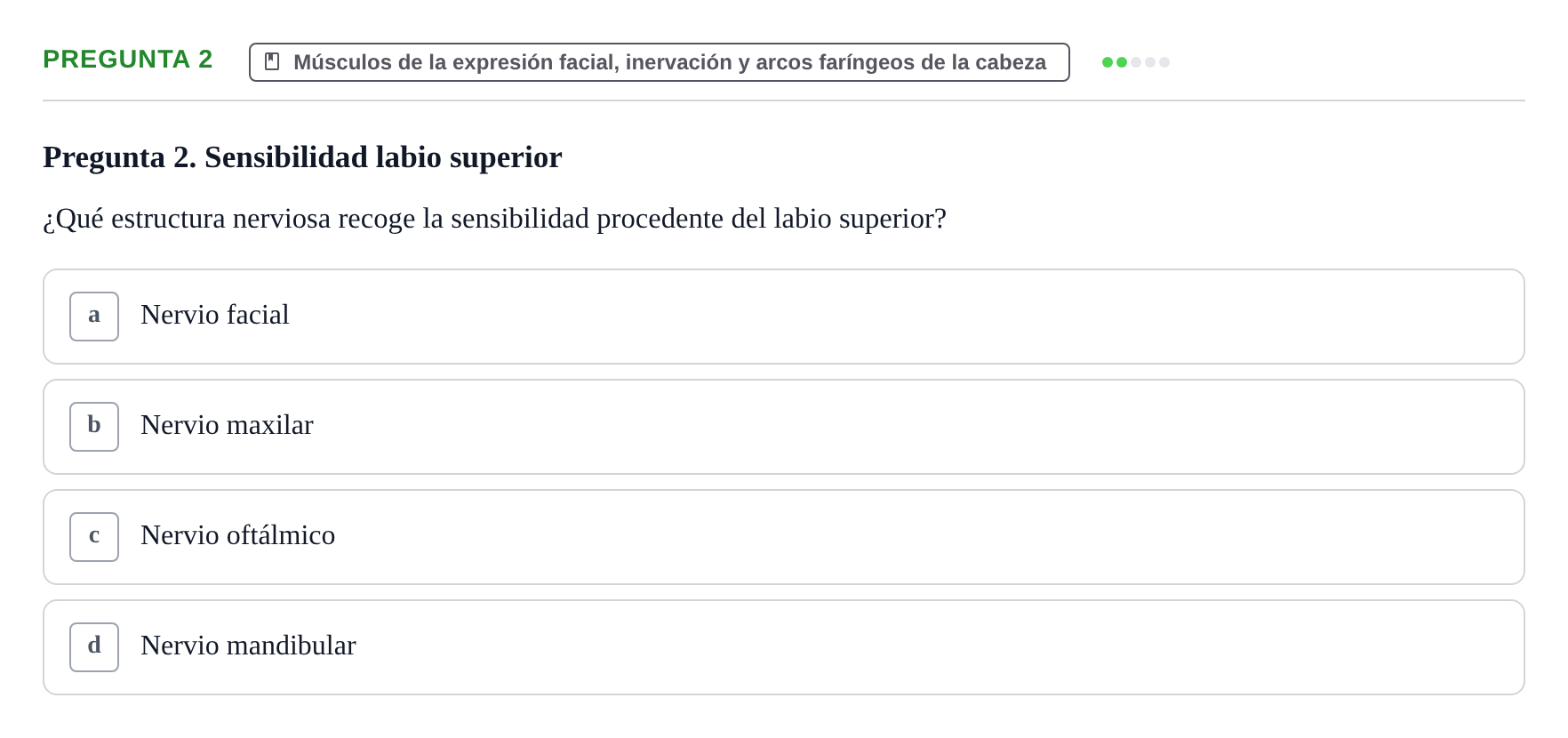 Enunciado: Pregunta 2 · Anatomia Humana: Cardiovascular, Cap i Coll UAB 2024