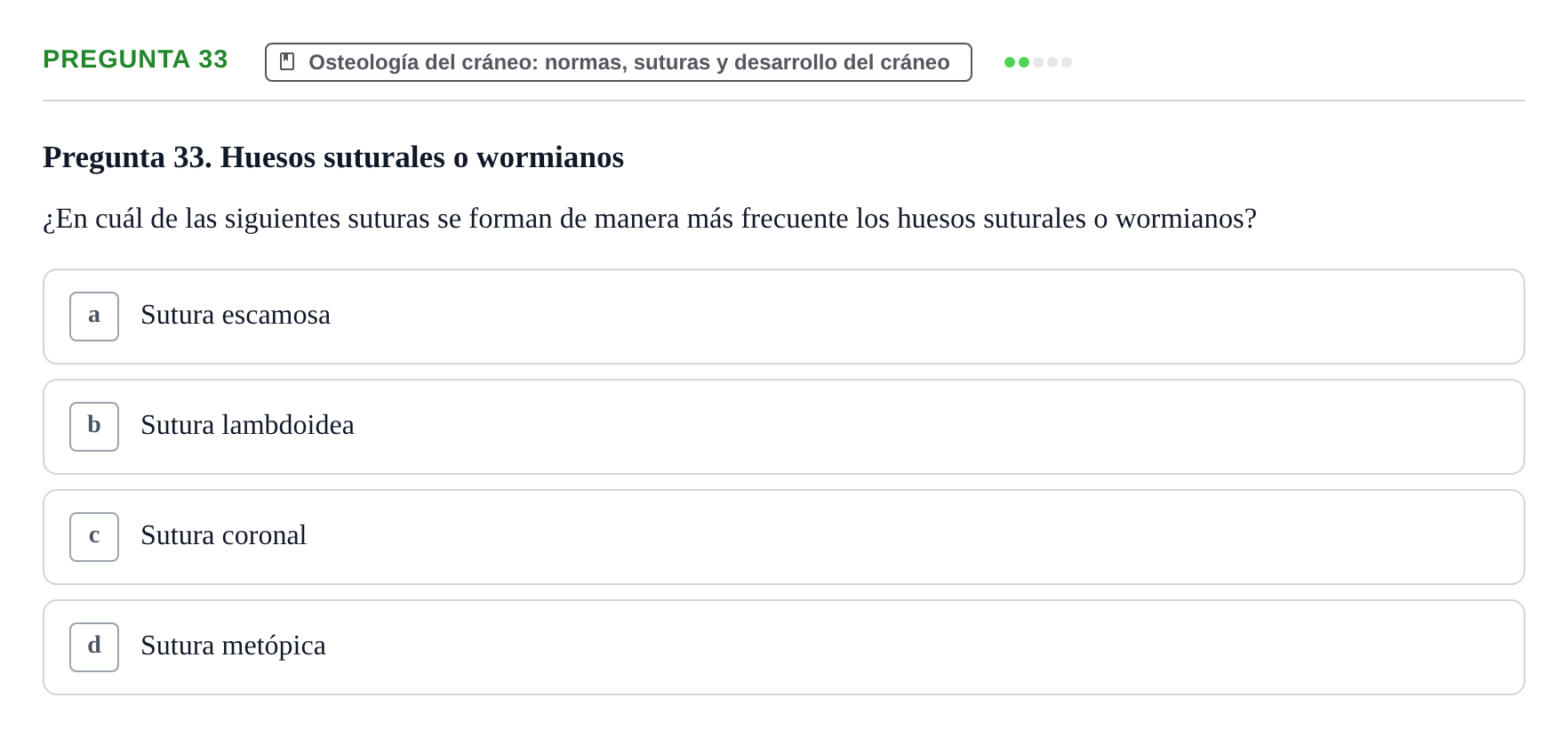 Enunciado: Pregunta 33 · Anatomia Humana: Cardiovascular, Cap i Coll UAB 2024