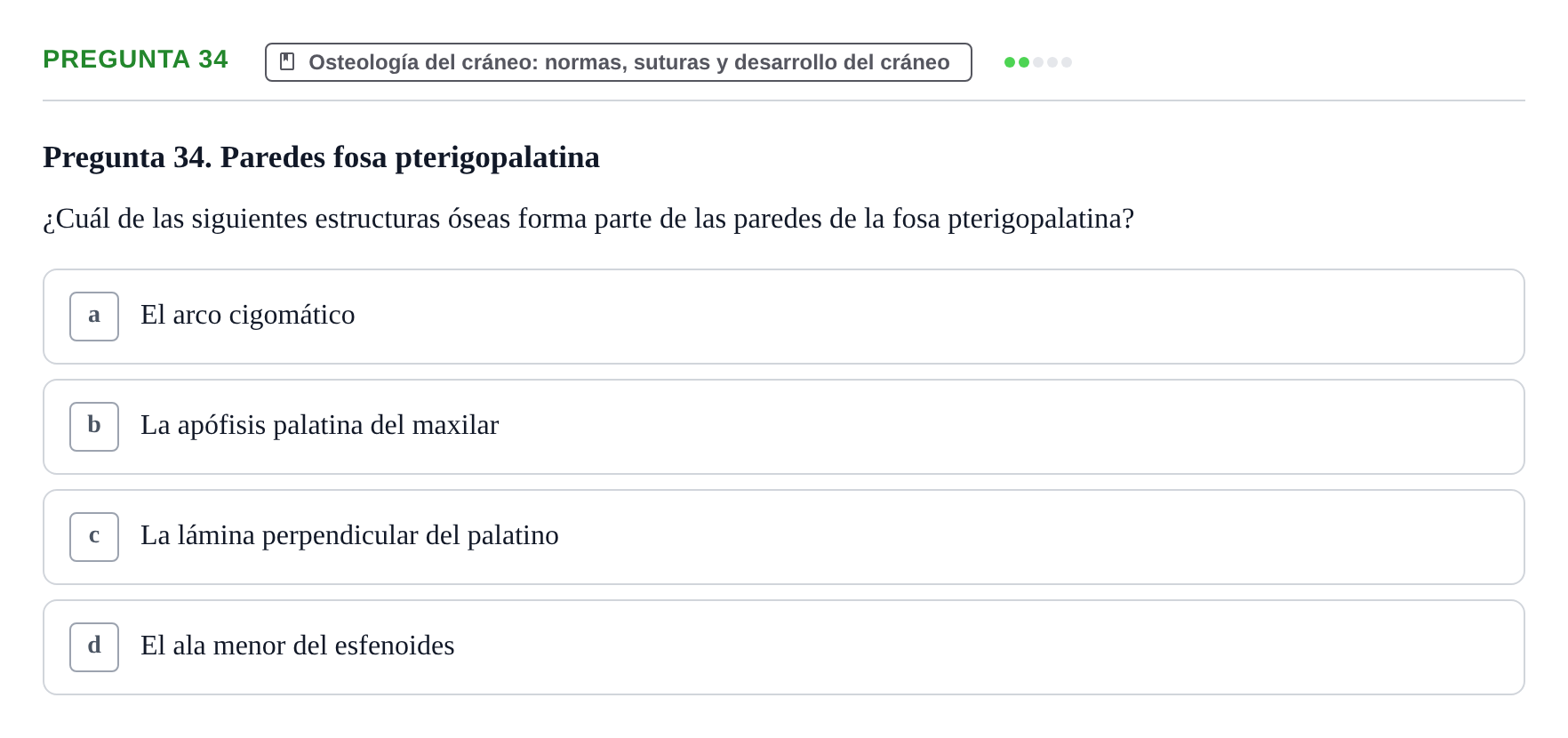 Enunciado: Pregunta 34 · Anatomia Humana: Cardiovascular, Cap i Coll UAB 2024