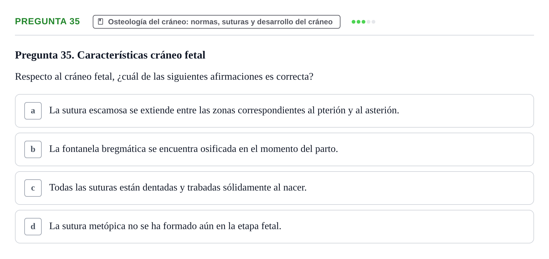 Enunciado: Pregunta 35 · Anatomia Humana: Cardiovascular, Cap i Coll UAB 2024