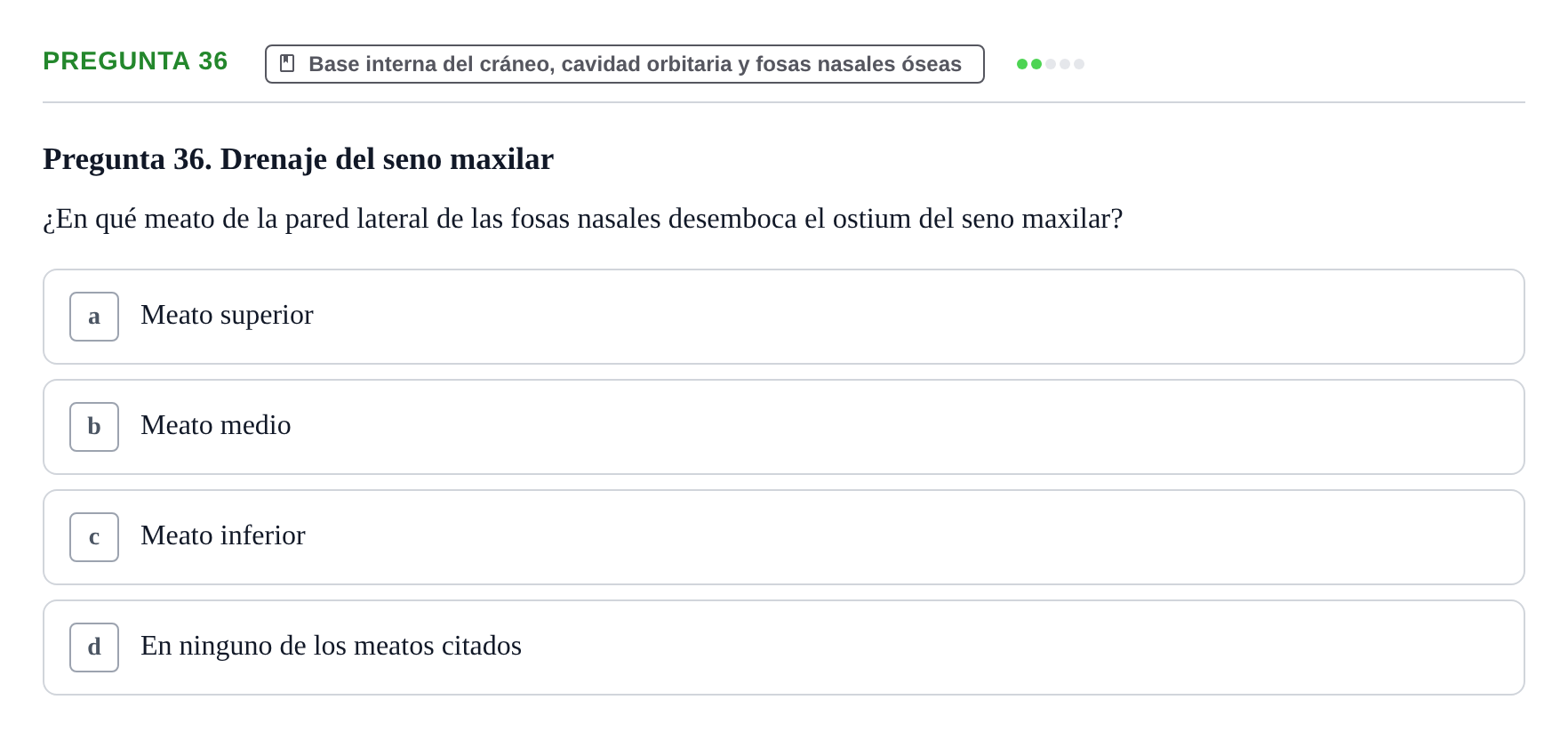 Enunciado: Pregunta 36 · Anatomia Humana: Cardiovascular, Cap i Coll UAB 2024