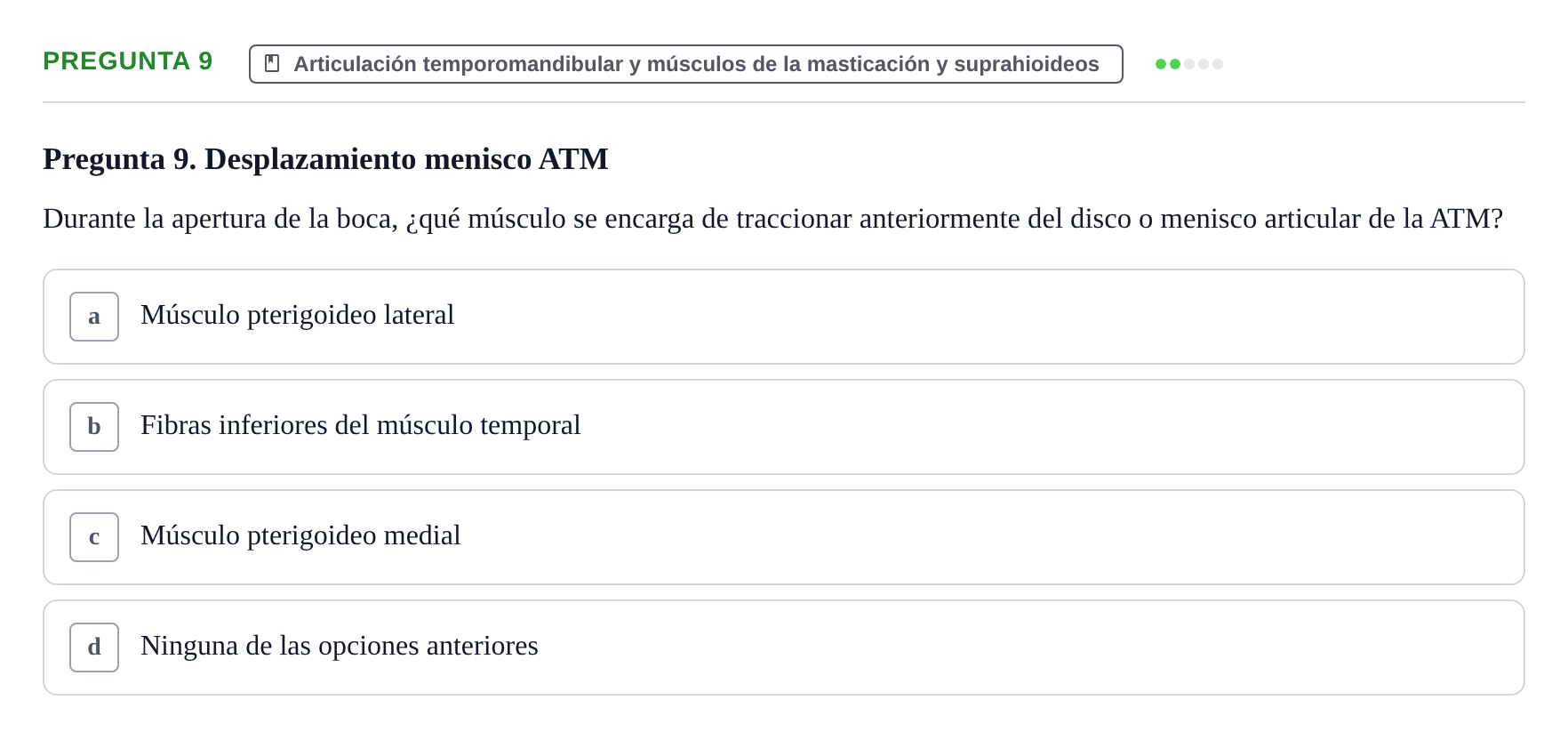 Enunciado: Pregunta 9 · Anatomia Humana: Cardiovascular, Cap i Coll UAB 2024