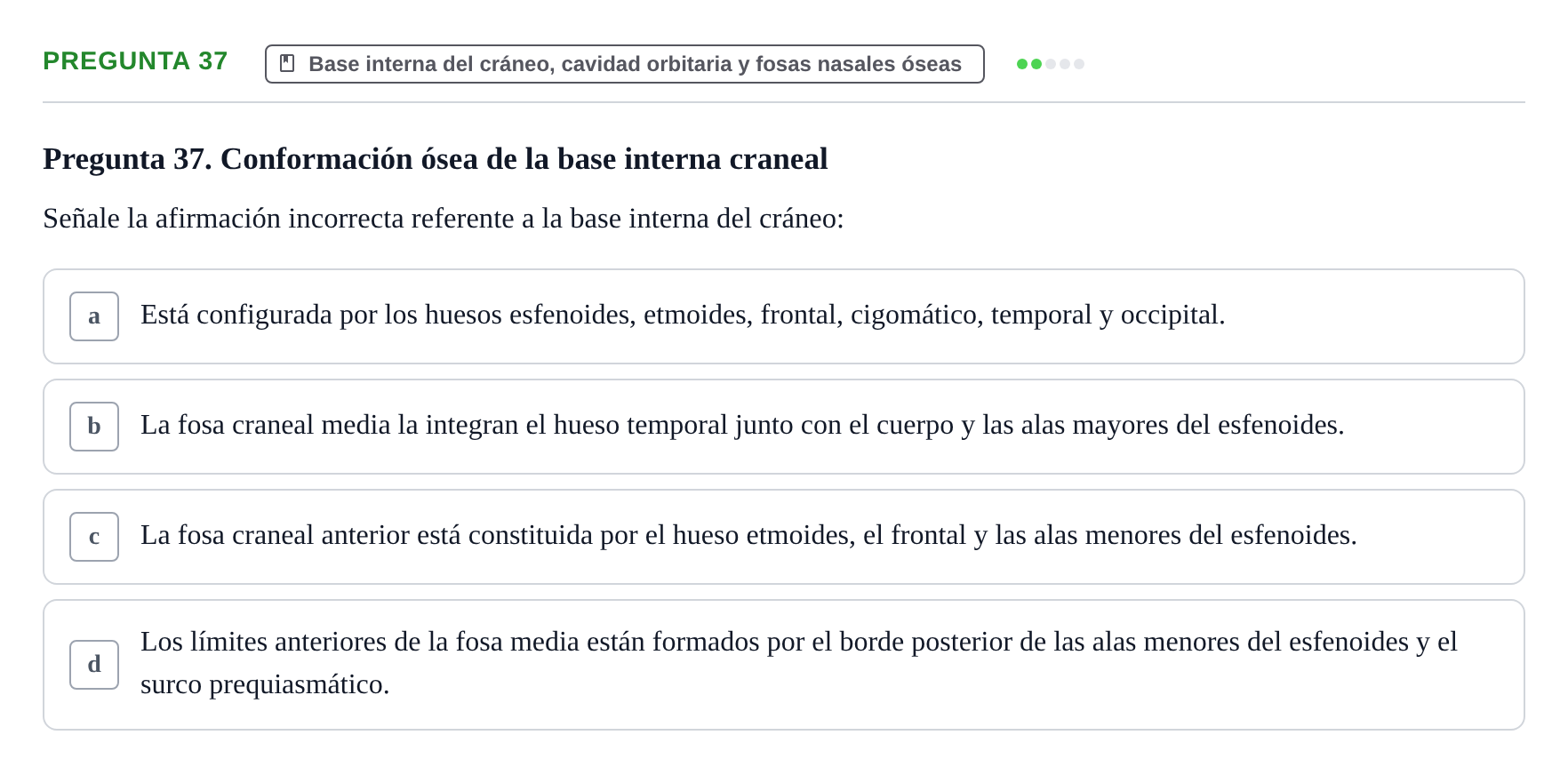 Enunciado: Pregunta 37 · Anatomia Humana: Cardiovascular, Cap i Coll UAB 2021