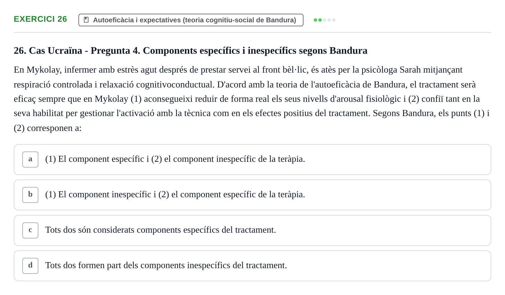 Enunciado: Problema 26 · Procesos Psicológicos: Motivación y Emoción UAB Prova de Síntesi: Motivació (Avaluació Continuada EV2)